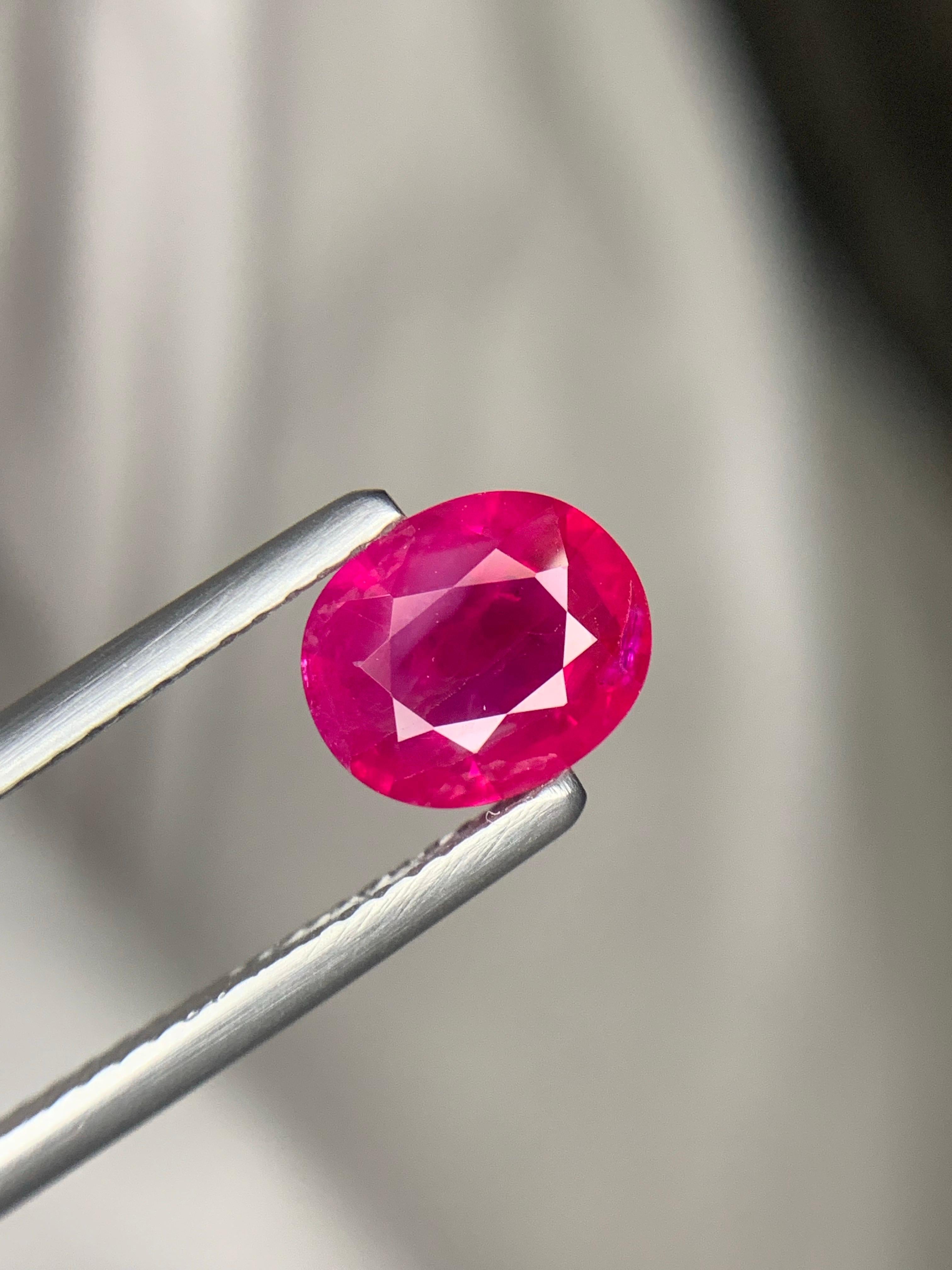 GFCO zertifiziert 1.61 Karat natürlichen losen burmesischen Rubin Oval Form Edelstein im Angebot 11