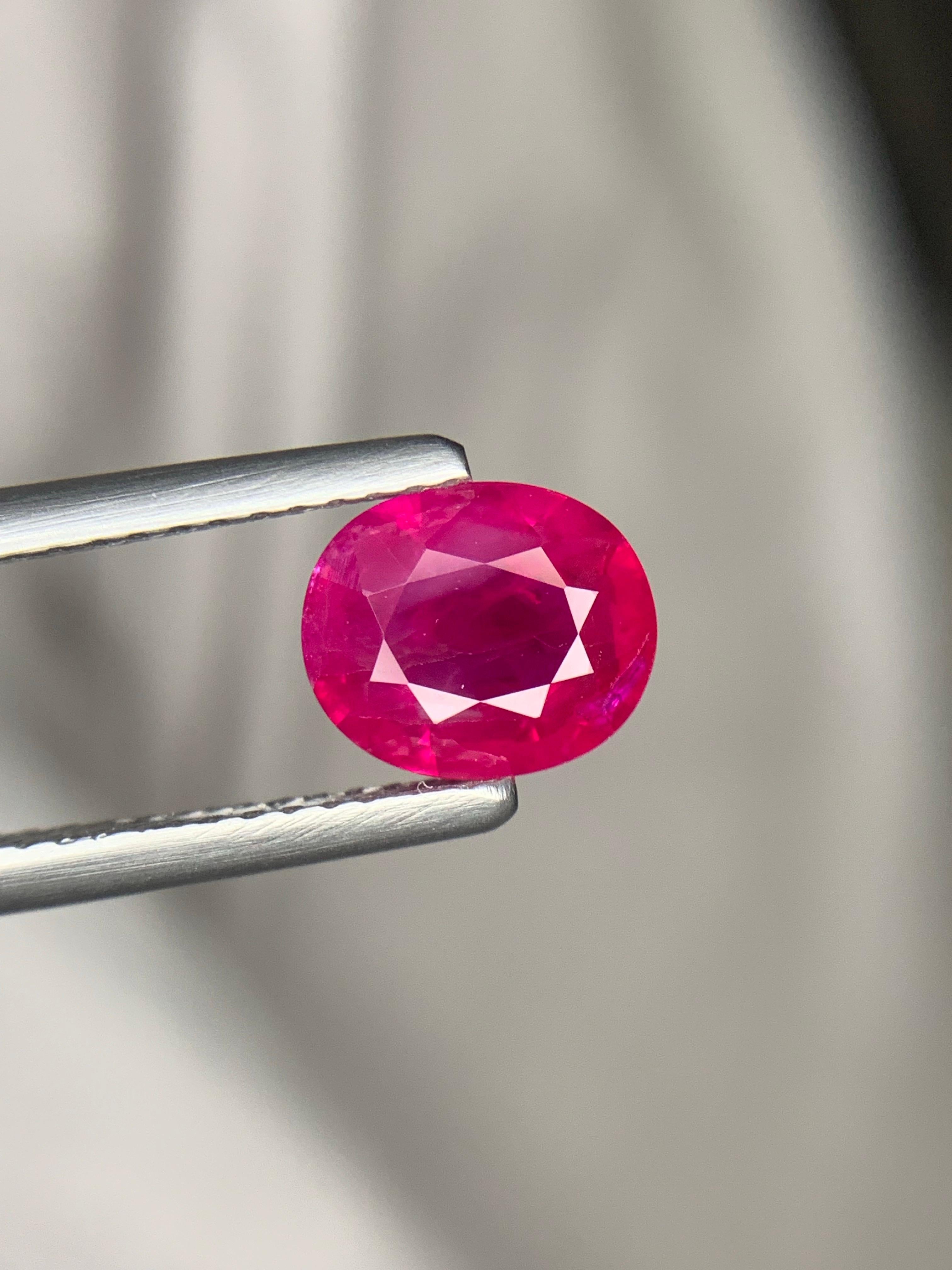 GFCO zertifiziert 1.61 Karat natürlichen losen burmesischen Rubin Oval Form Edelstein (Arts and Crafts) im Angebot