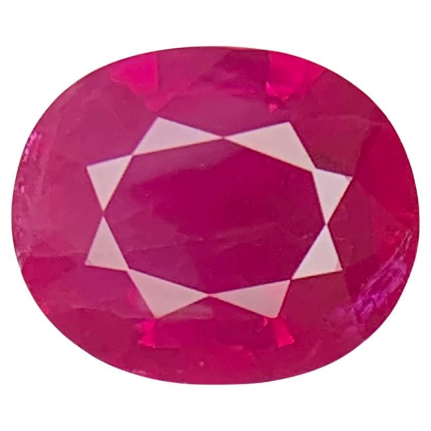 GFCO Certified 1.61 Carat Natural Loose Burmese Ruby Oval Shape Gemstone (pierre précieuse de forme ovale en forme de rubis birman)