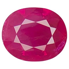 GFCO Certified 1.61 Carat Natural Loose Burmese Ruby Oval Shape Gemstone