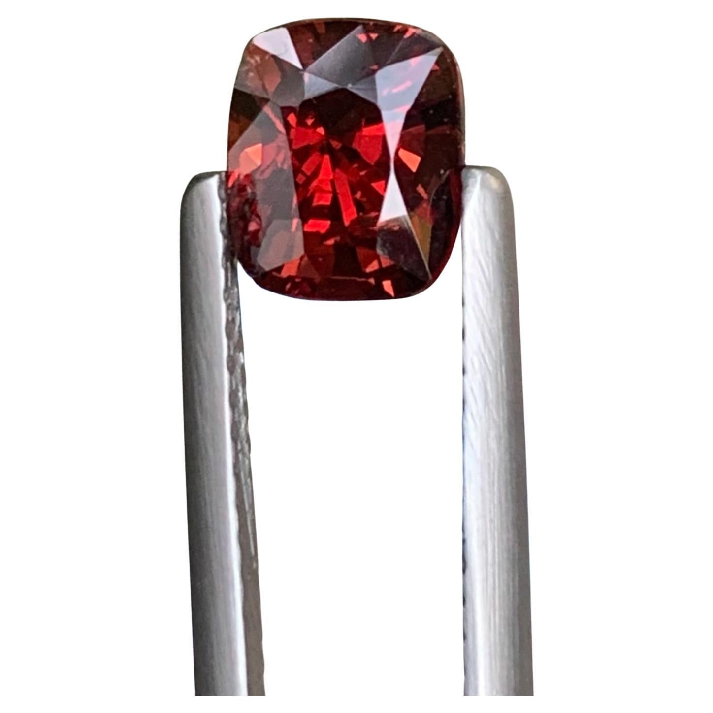 GFCO Certified 1.63 Carat Natural Loose Burmese Red Spinel Gemstone
