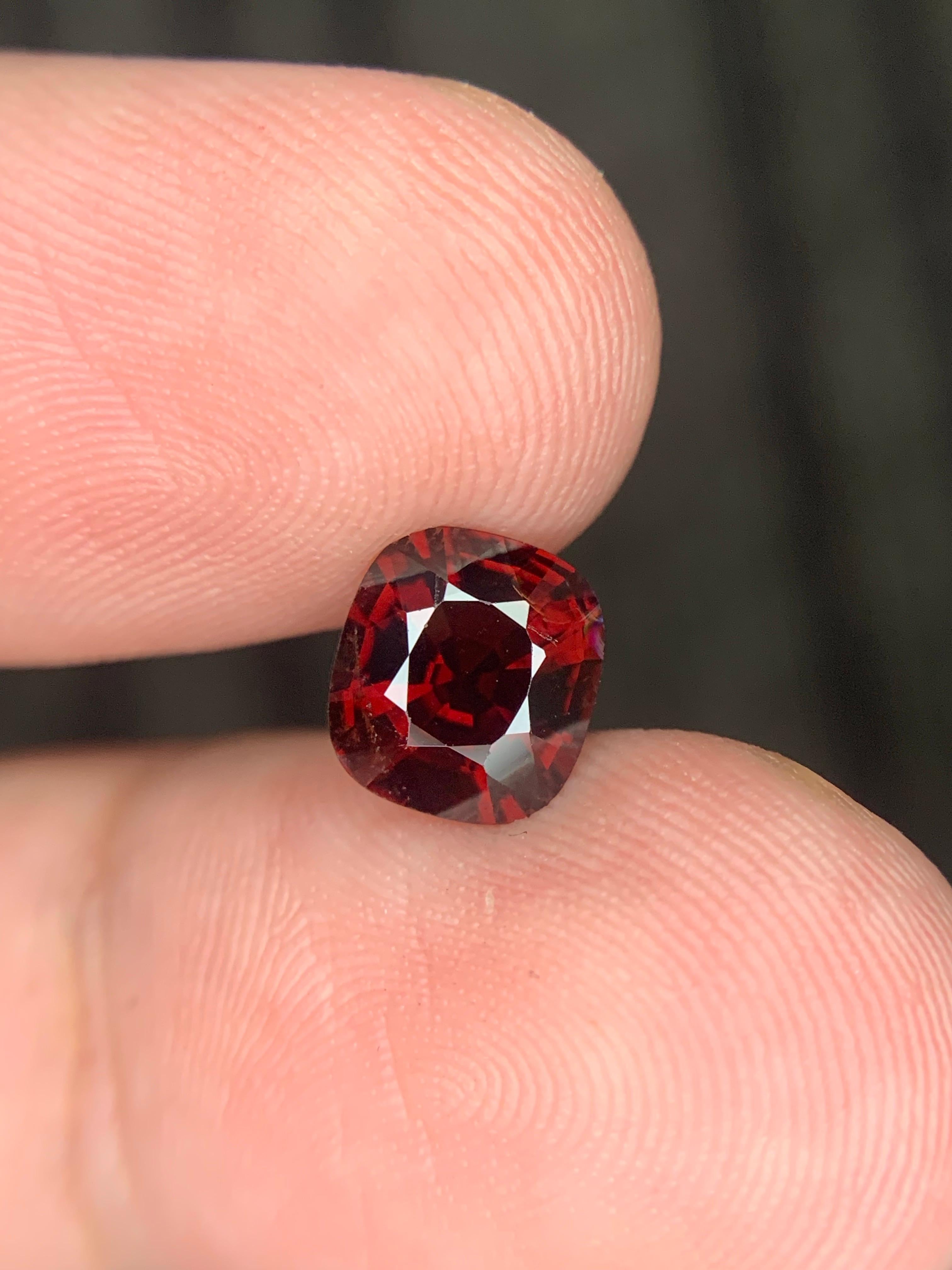 GFCO Certified 1.78 Carat Natural Loose Burmese Red Spinel Gemstone For Sale 5