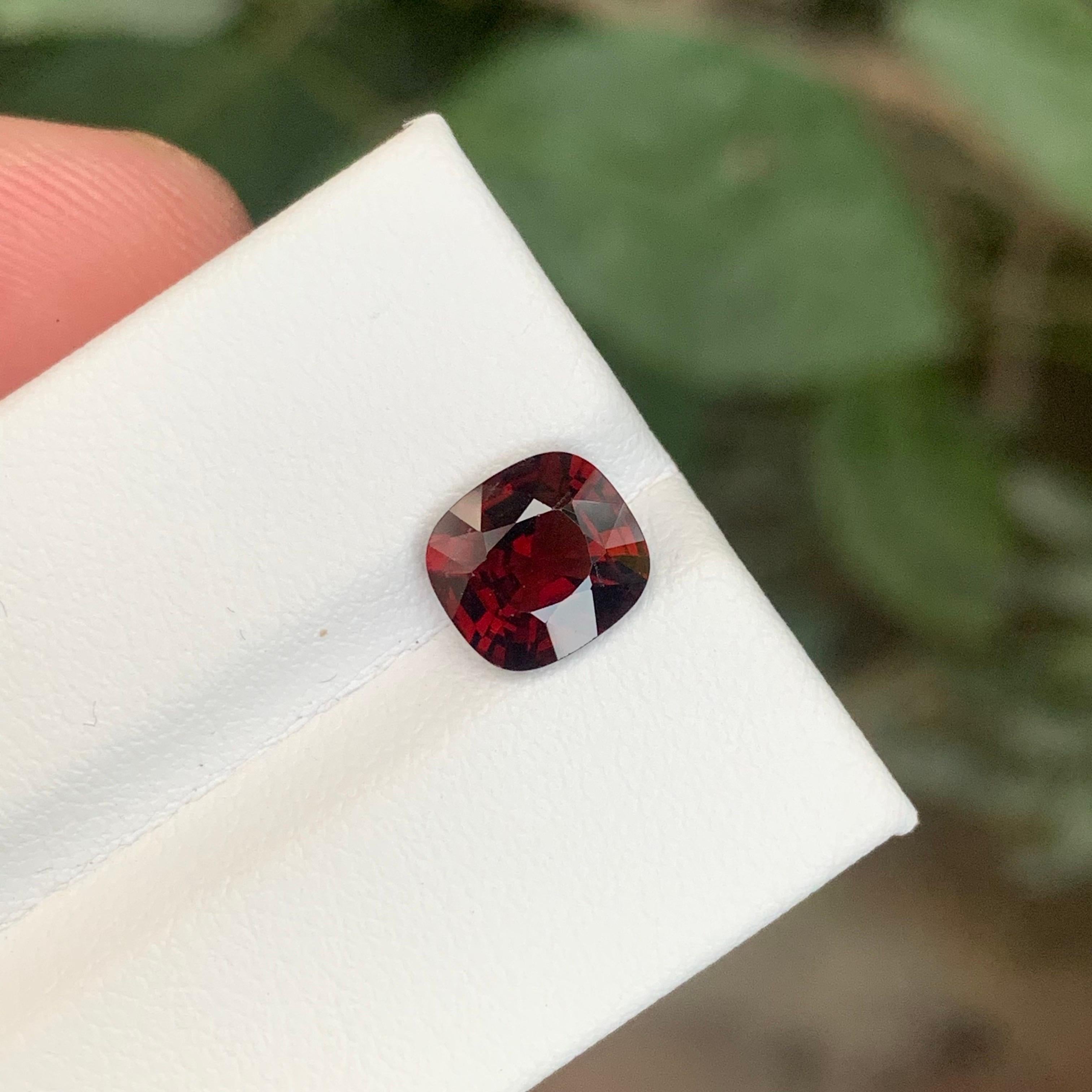 Faceted Spinel

Weight: 1.78 Carat
Dimension: 7.81 x 7.14 x 4.27 Mm
Colour: Red
Shape: Cushion
Origin: Myanmar (Burma) 
Treatment: None
Certificate: GFCO Certificate Available

Spinel is a captivating gemstone prized for its brilliant colors and