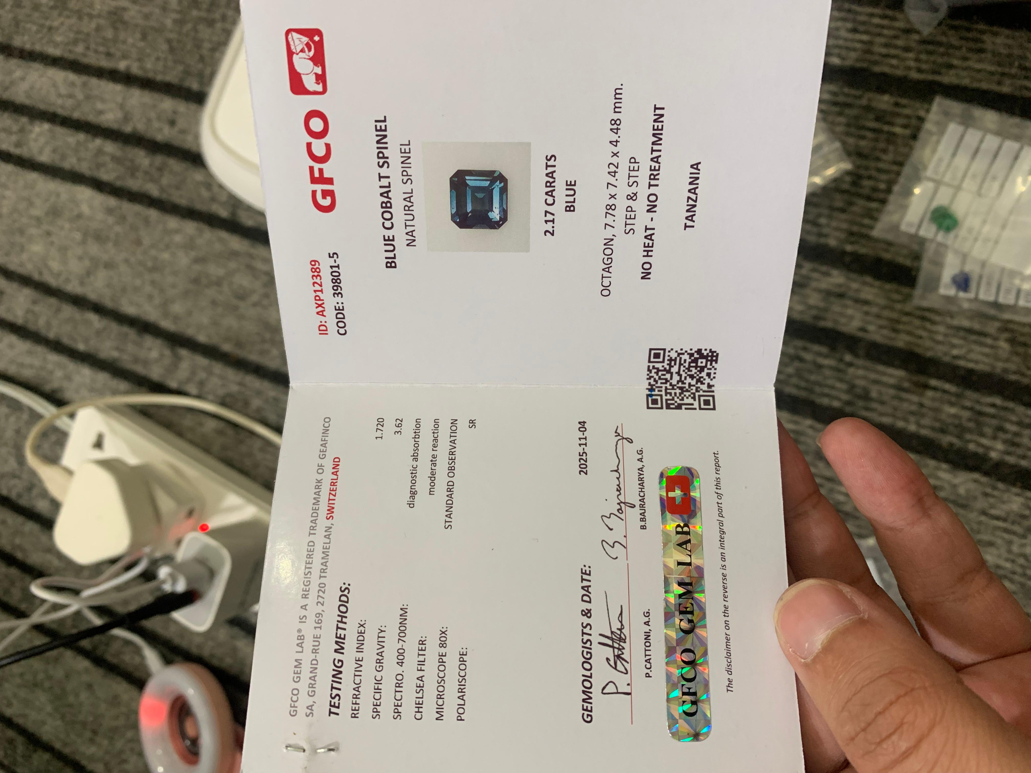 GFCO-zertifiziert 2,17 Karat natürlichen lose blauen Kobalt Spinell aus Tansania im Angebot 5