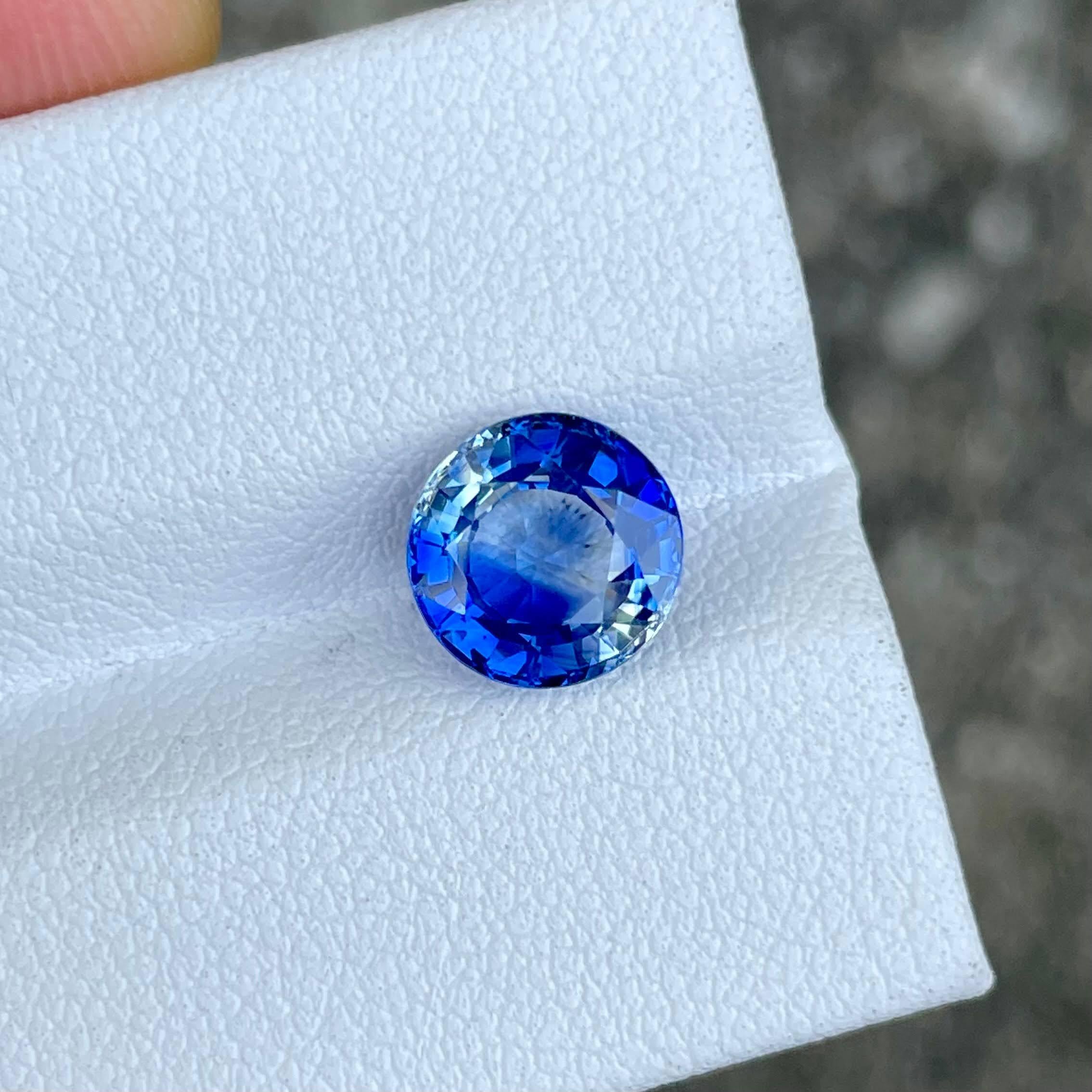 Taille ronde Pierre précieuse du Sri Lanka de 2,77 carats certifiée GFCO
