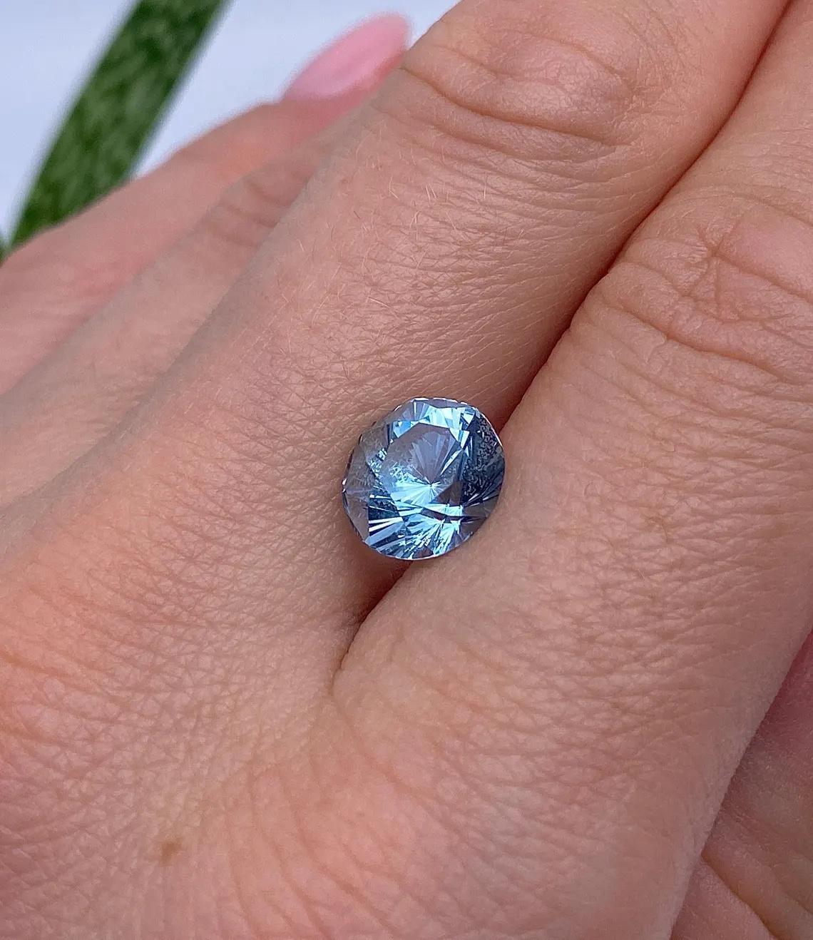 Natural Aquamarine gemstone

Certificate GFCO
Gemstone Color: Blue
Gemstone Type: Aquamarine
Gemstone size: 9.72x8.53x7.14mm
Cut Grade: Very Good
Clarity/Grade: VVS
Gemstone Shape: Oval Fancy cut
Gemstone Creation: Natural
Gemstone Treatment: Not