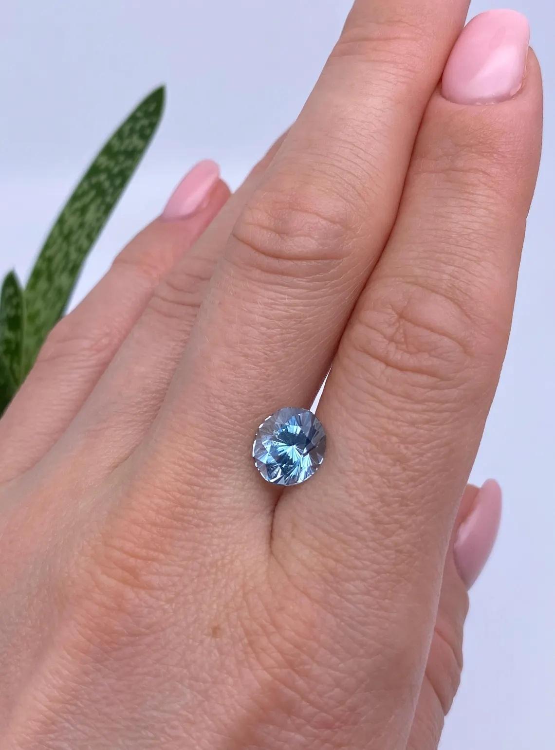 GFCO Certified 2.90Ct Natural Aquamarine gemstone, Oval Fancy cut, Madagascar In New Condition For Sale In Daugavpils, LV