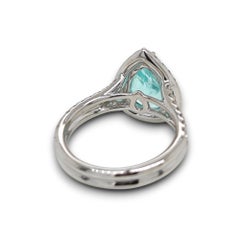GFCO-zertifiziert 3,32 Karat Paraiba Turmalin Weiß Diamant Weißgold Ring