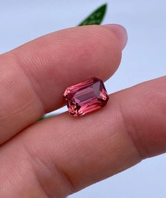 GFCO Certified 3.91ct Natural Rubellite Tourmaline gemstone, Scissor cut.