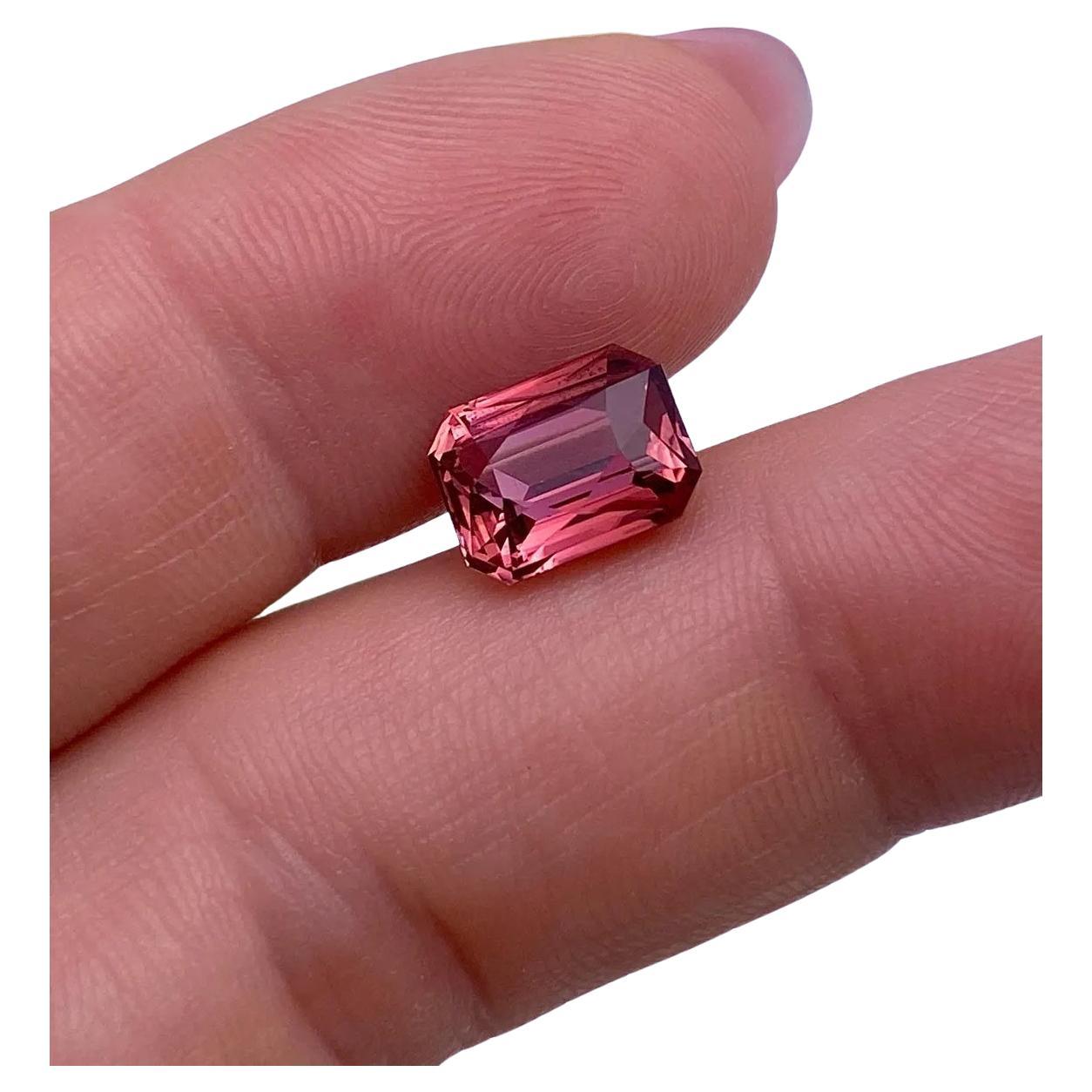 GFCO Certified 3.91ct Natural Rubellite Tourmaline gemstone, Scissor cut.