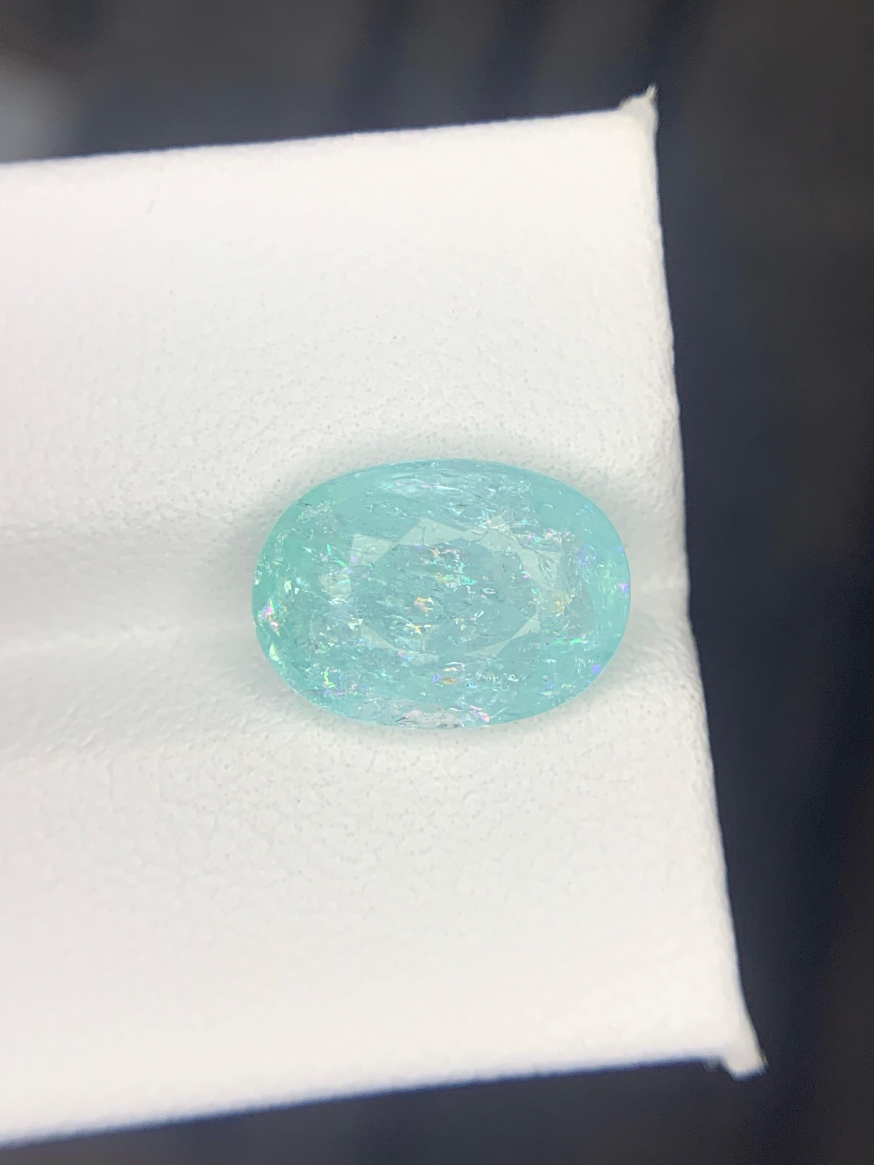 GFCO-zertifiziert 4.63 Karat natürliche lose Paraiba Turmalin Oval Form Edelstein im Angebot 8