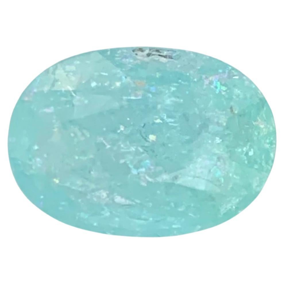 Gemma naturale sfusa di forma ovale di tormalina Paraiba certificata GFCO da 4.63 carati