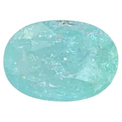 Gemma naturale sfusa di forma ovale di tormalina Paraiba certificata GFCO da 4.63 carati