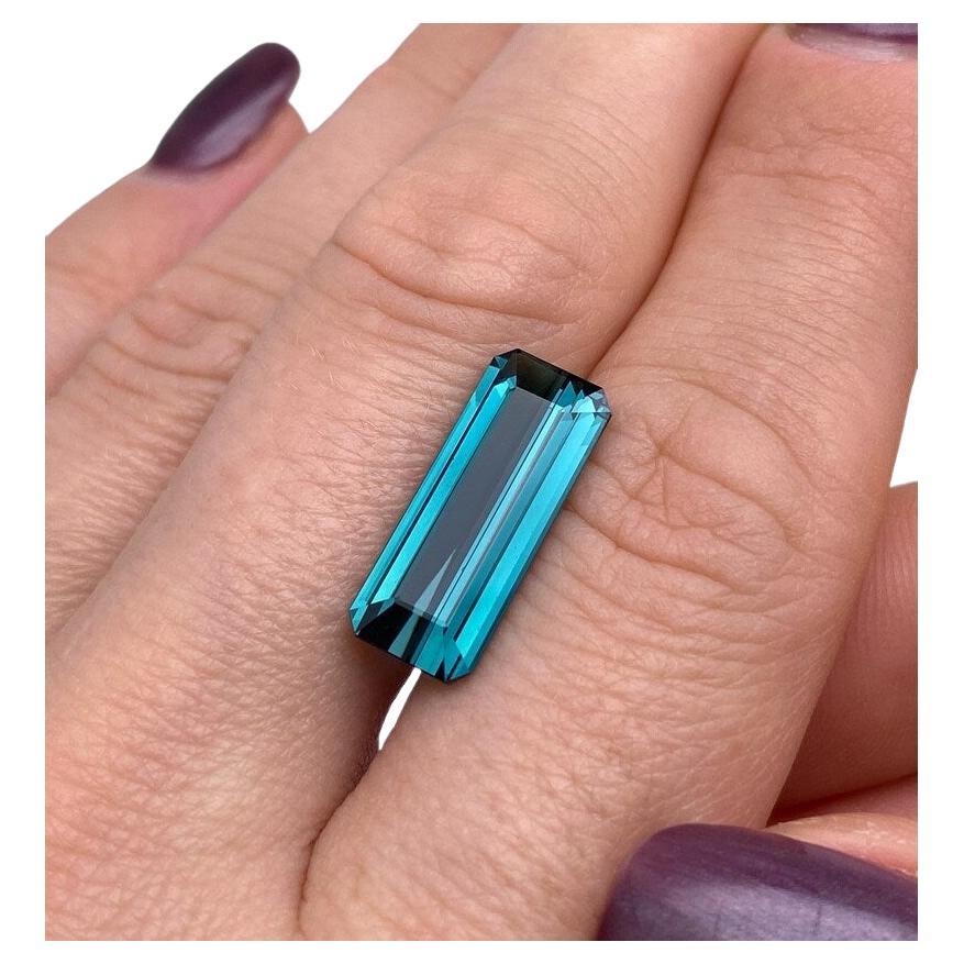 GFCO Certified 5.83Ct Natural Tourmaline Indicolite gemstone Octagon Afghanistan