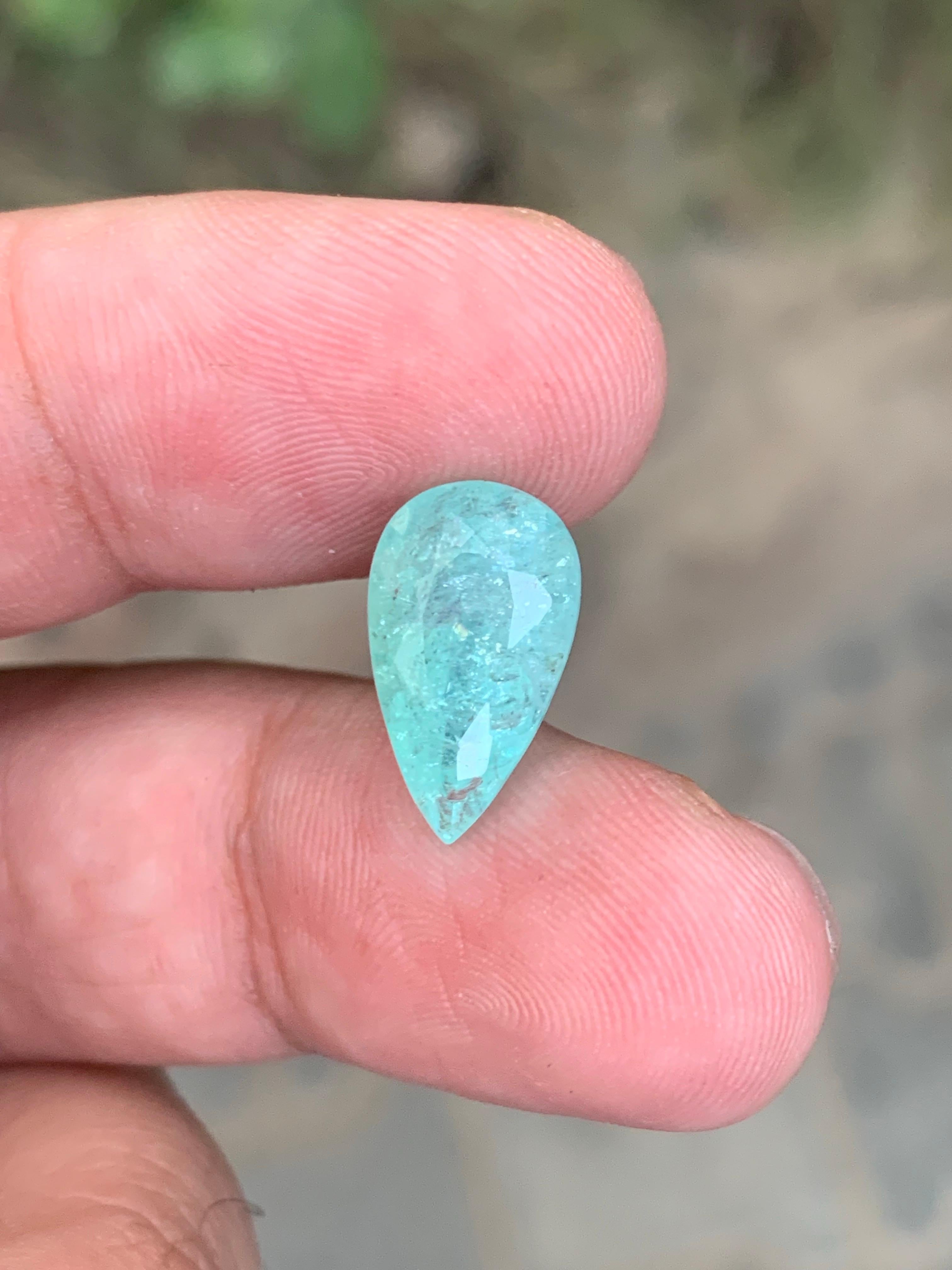 GFCO Certified 6.17 Carat Natural Loose Paraiba Tourmaline Pear Shape Gemstone (pierre précieuse en forme de poire) en vente 4