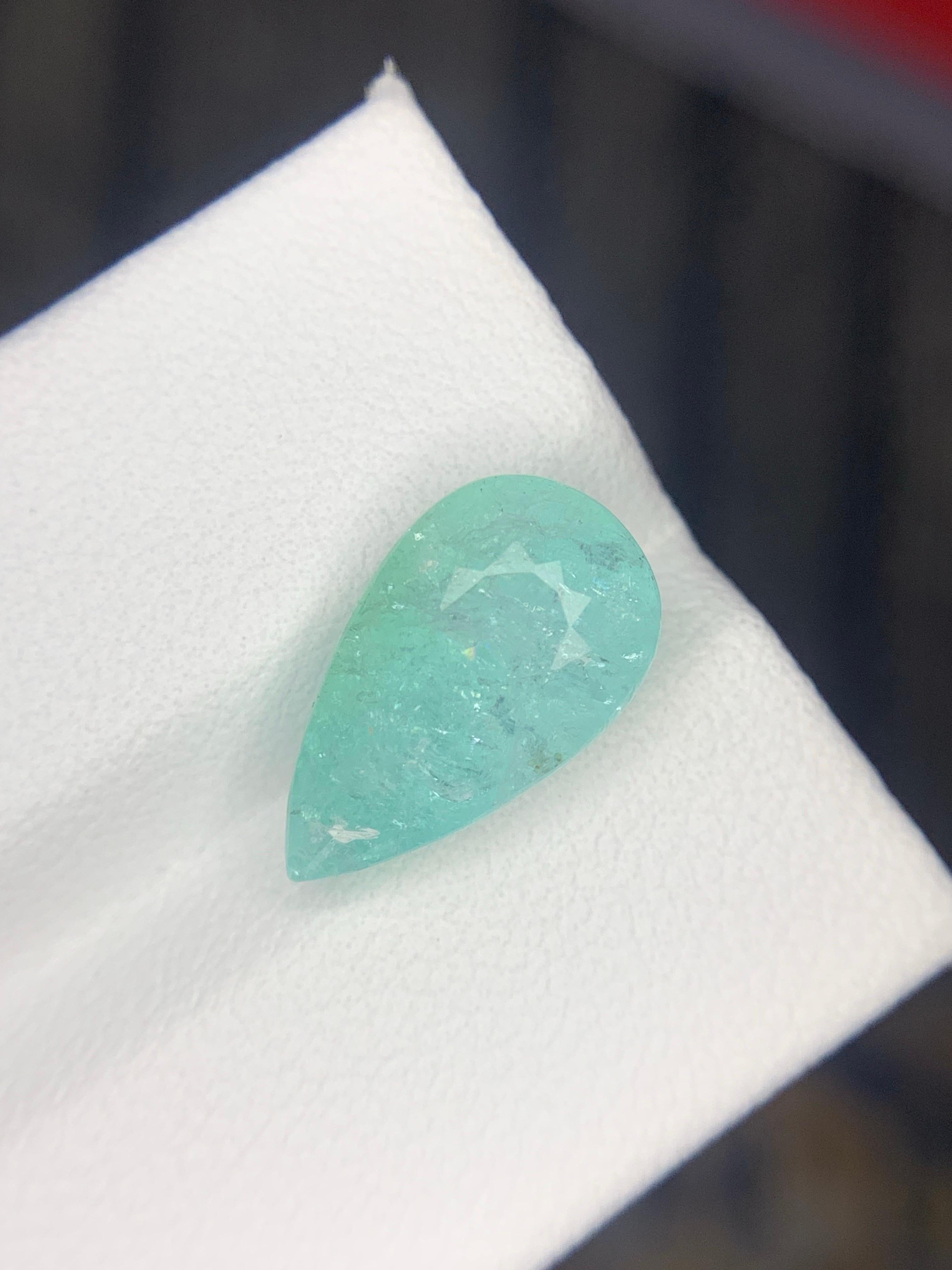 GFCO Certified 6.17 Carat Natural Loose Paraiba Tourmaline Pear Shape Gemstone (pierre précieuse en forme de poire) en vente 7