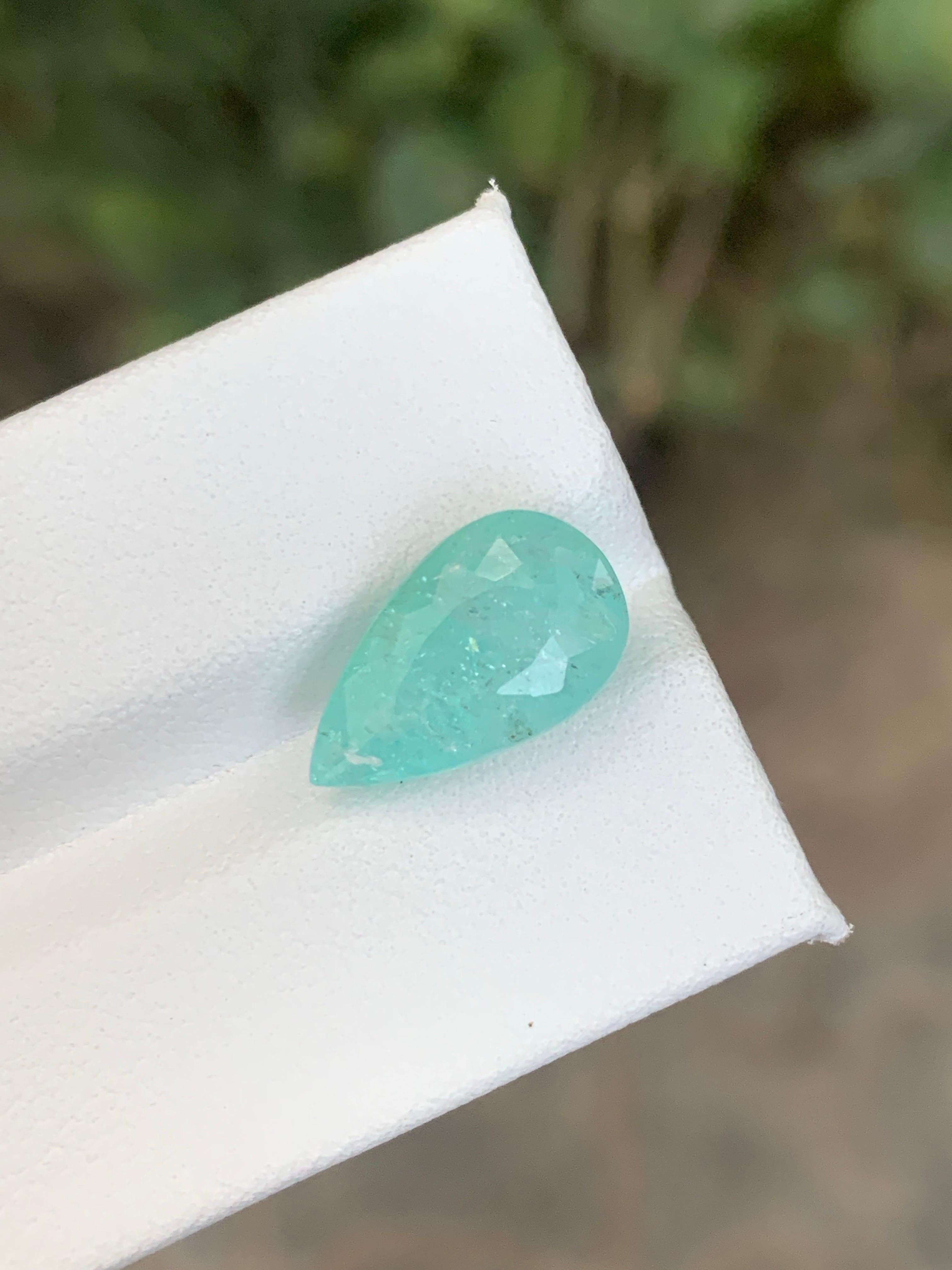 Tourmaline Paraiba en vrac

Poids : 6,17 carats
Dimension : 14,90 x 8,67 x 7,88 mm
Couleur : bleu vert 
Forme : Poire 
Origine : Mozambique, Afrique
Traitement : Non
Certificat : Certificat GFCO disponible

La tourmaline Paraiba en vrac est l'une