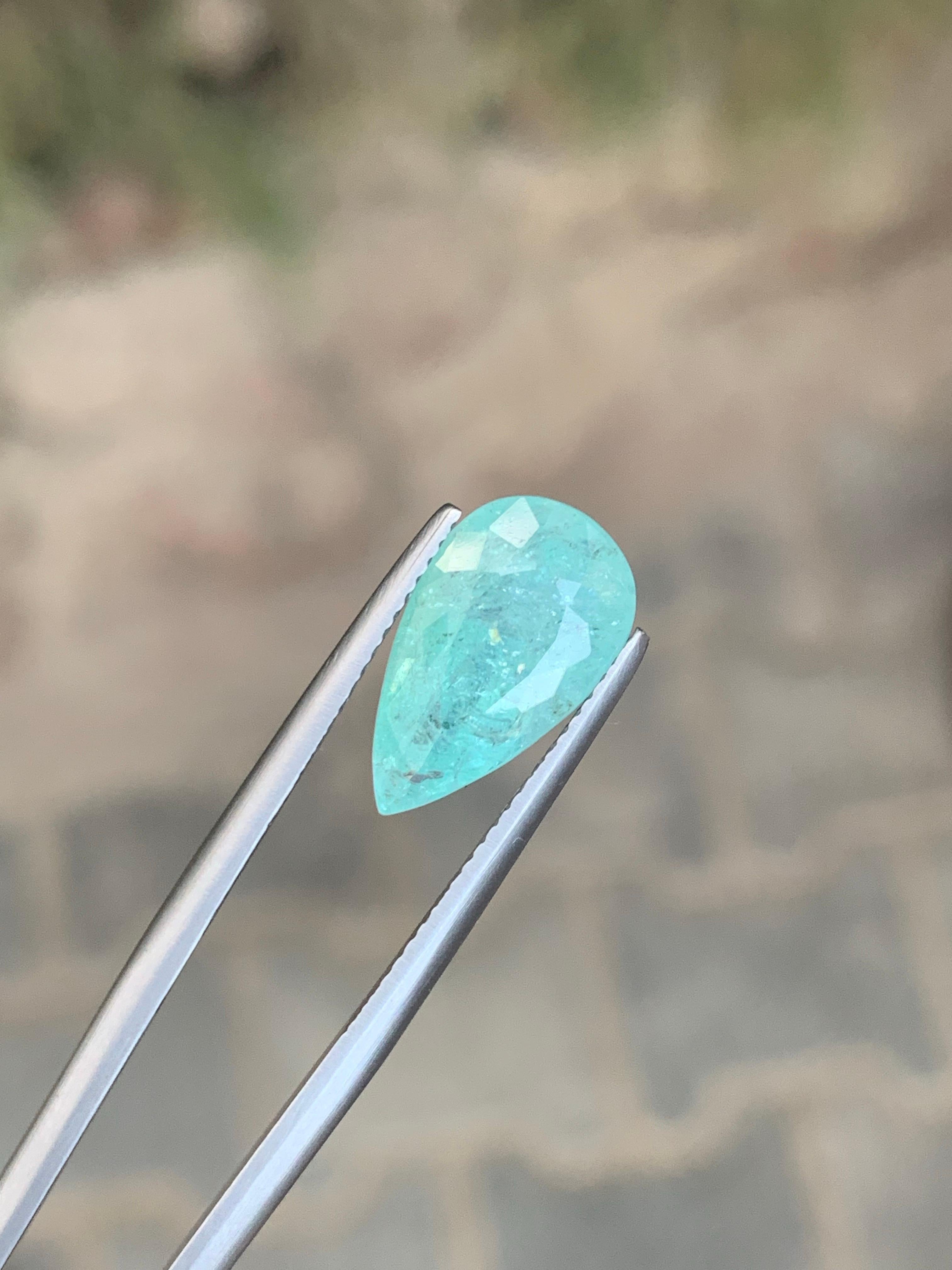 Taille poire GFCO Certified 6.17 Carat Natural Loose Paraiba Tourmaline Pear Shape Gemstone (pierre précieuse en forme de poire) en vente