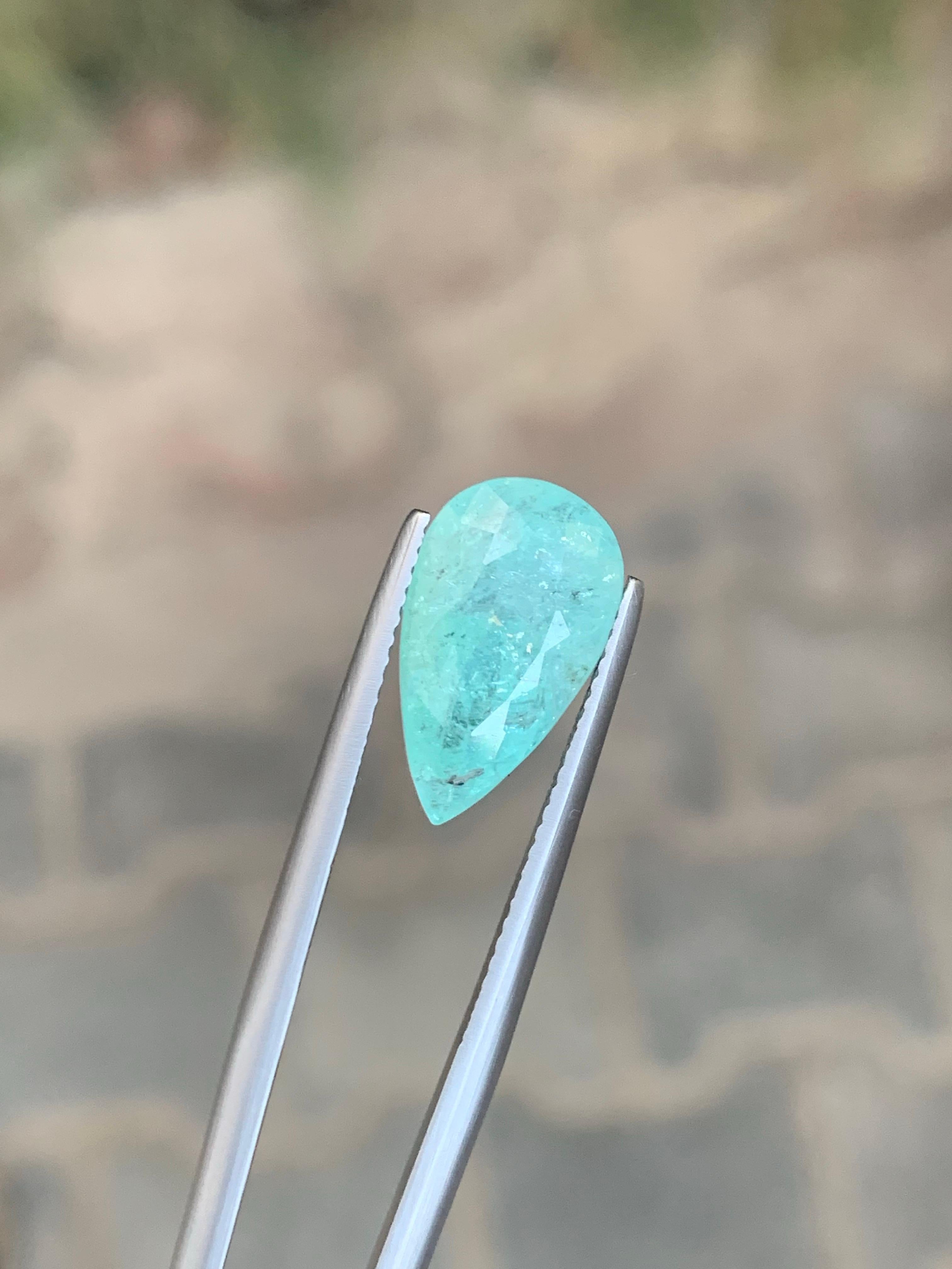 GFCO Certified 6.17 Carat Natural Loose Paraiba Tourmaline Pear Shape Gemstone (pierre précieuse en forme de poire) Neuf - En vente à Peshawar, PK