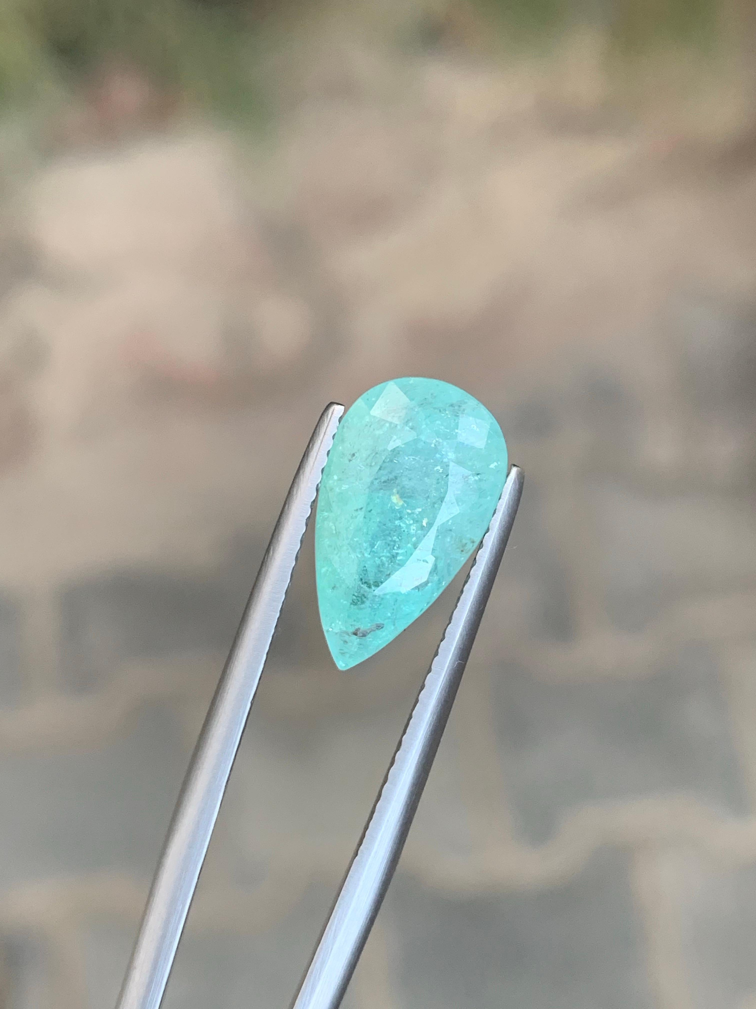 GFCO Certified 6.17 Carat Natural Loose Paraiba Tourmaline Pear Shape Gemstone (pierre précieuse en forme de poire) en vente 2