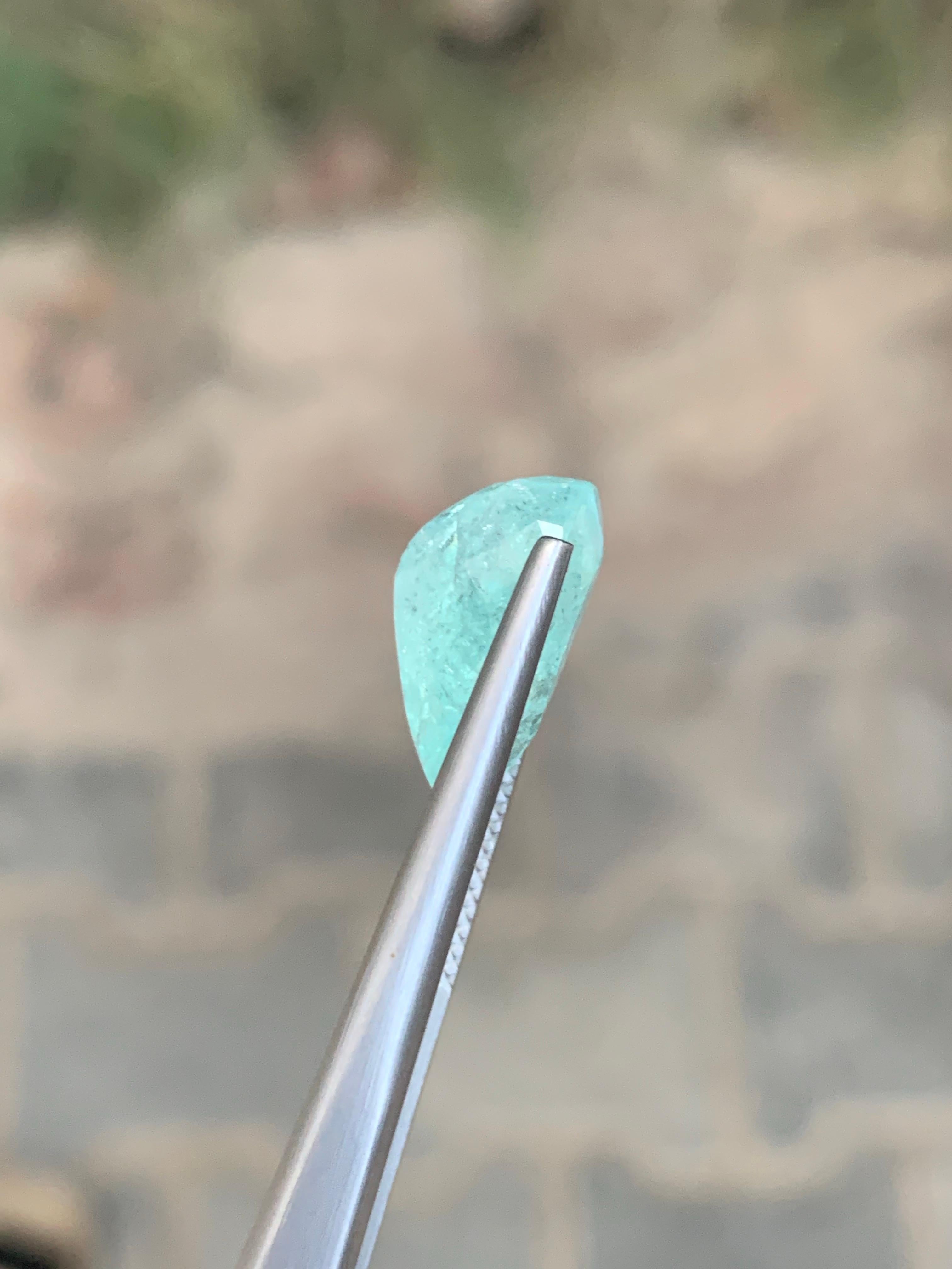 GFCO Certified 6.17 Carat Natural Loose Paraiba Tourmaline Pear Shape Gemstone (pierre précieuse en forme de poire) en vente 3