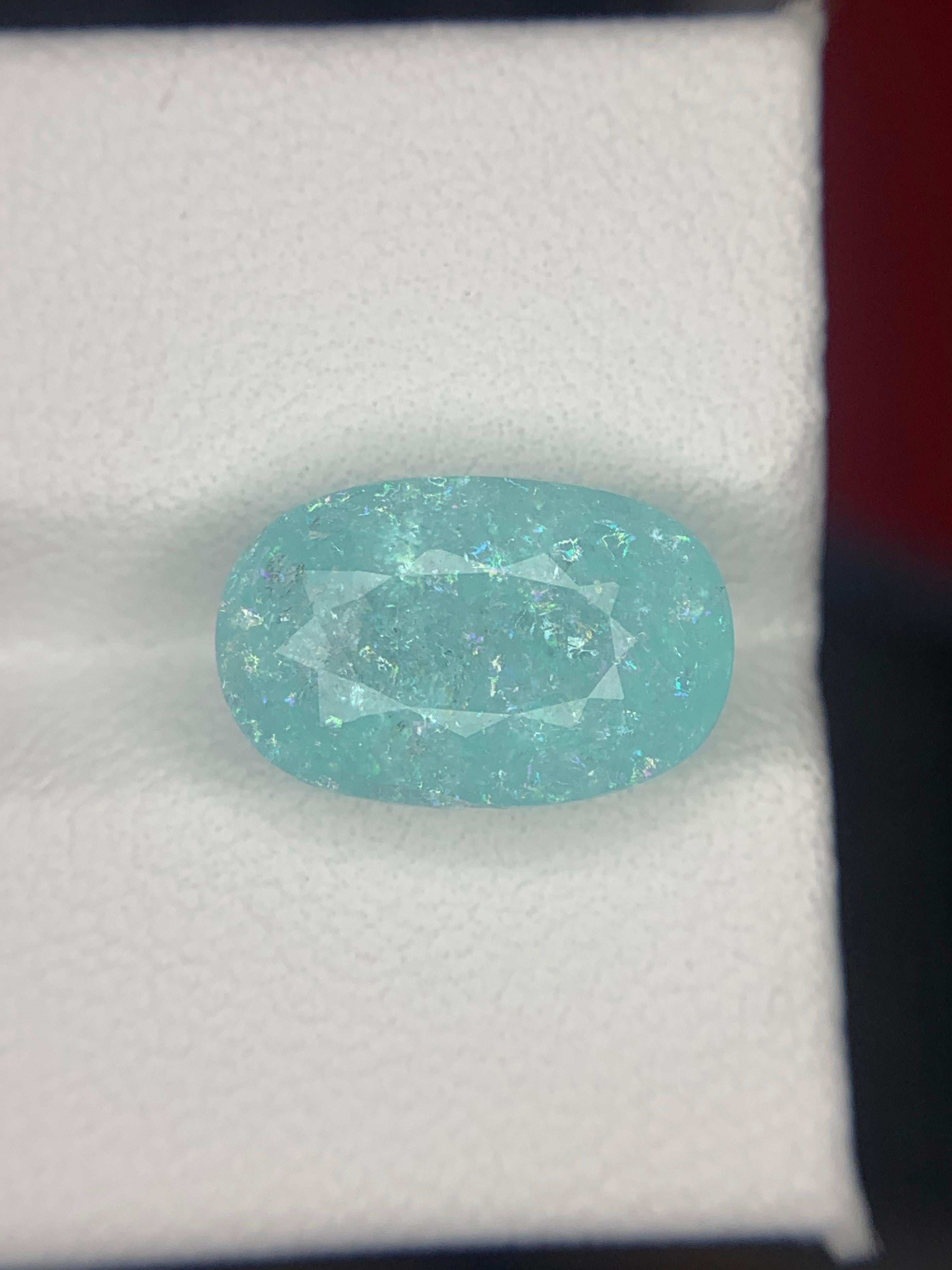 Gemma naturale sfusa di forma ovale di tormalina Paraiba certificata GFCO da 6,45 carati in vendita 4