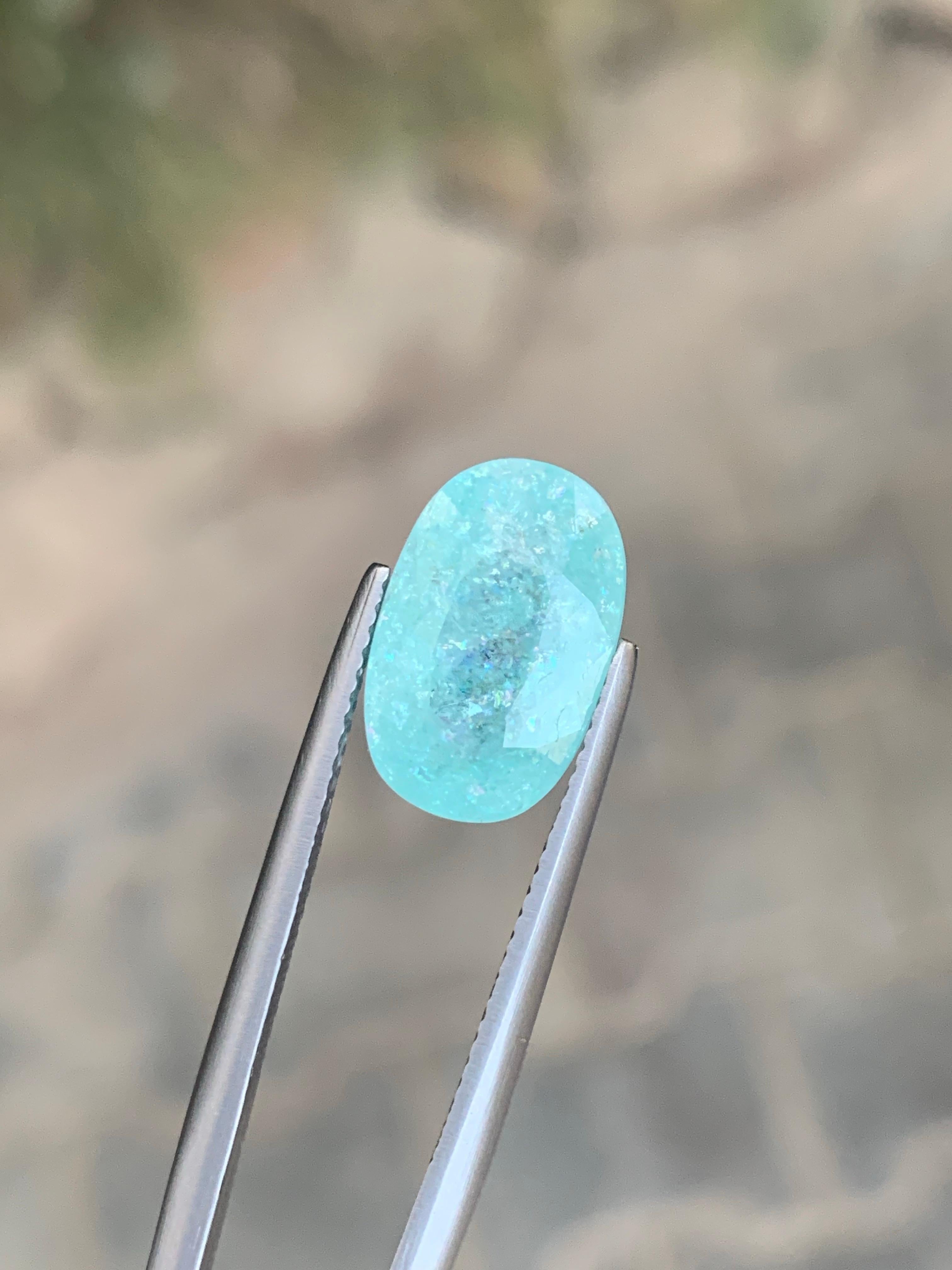 Gemma naturale sfusa di forma ovale di tormalina Paraiba certificata GFCO da 6,45 carati in vendita 6