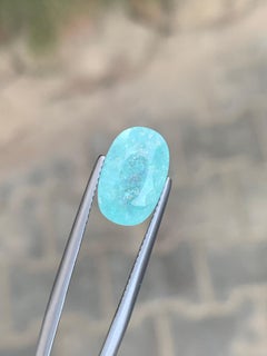 GFCO Certified 6.45 Carat Natural Loose Paraiba Tourmaline Oval Shape Gemstone