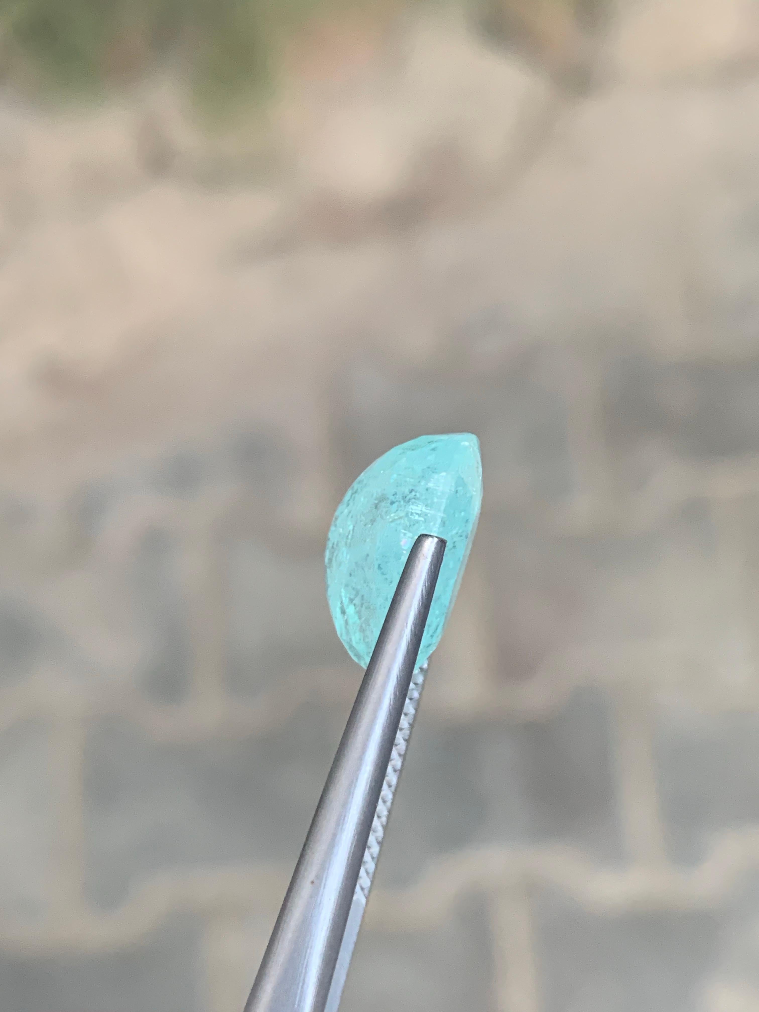 Arts and Crafts Gemma naturale sfusa di forma ovale di tormalina Paraiba certificata GFCO da 6,45 carati in vendita