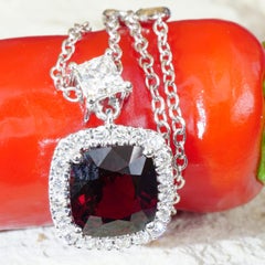 Collana con diamanti rossi di Birmania certificati GFCO 1,63 ct AAA+ 0,41 ct TW VS