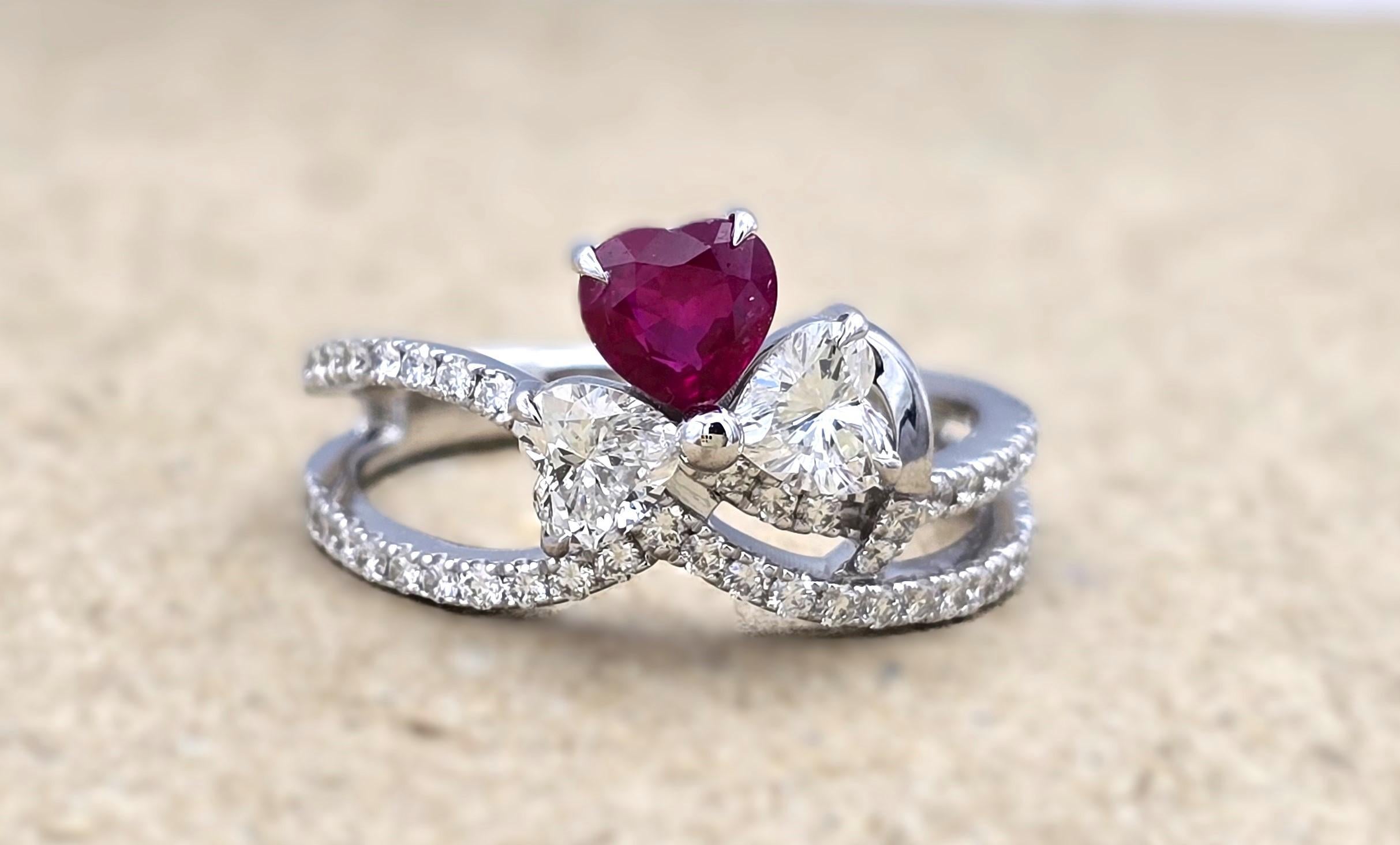 GFCO Certified Burma Ruby Ring In New Condition For Sale In บางรัก, TH