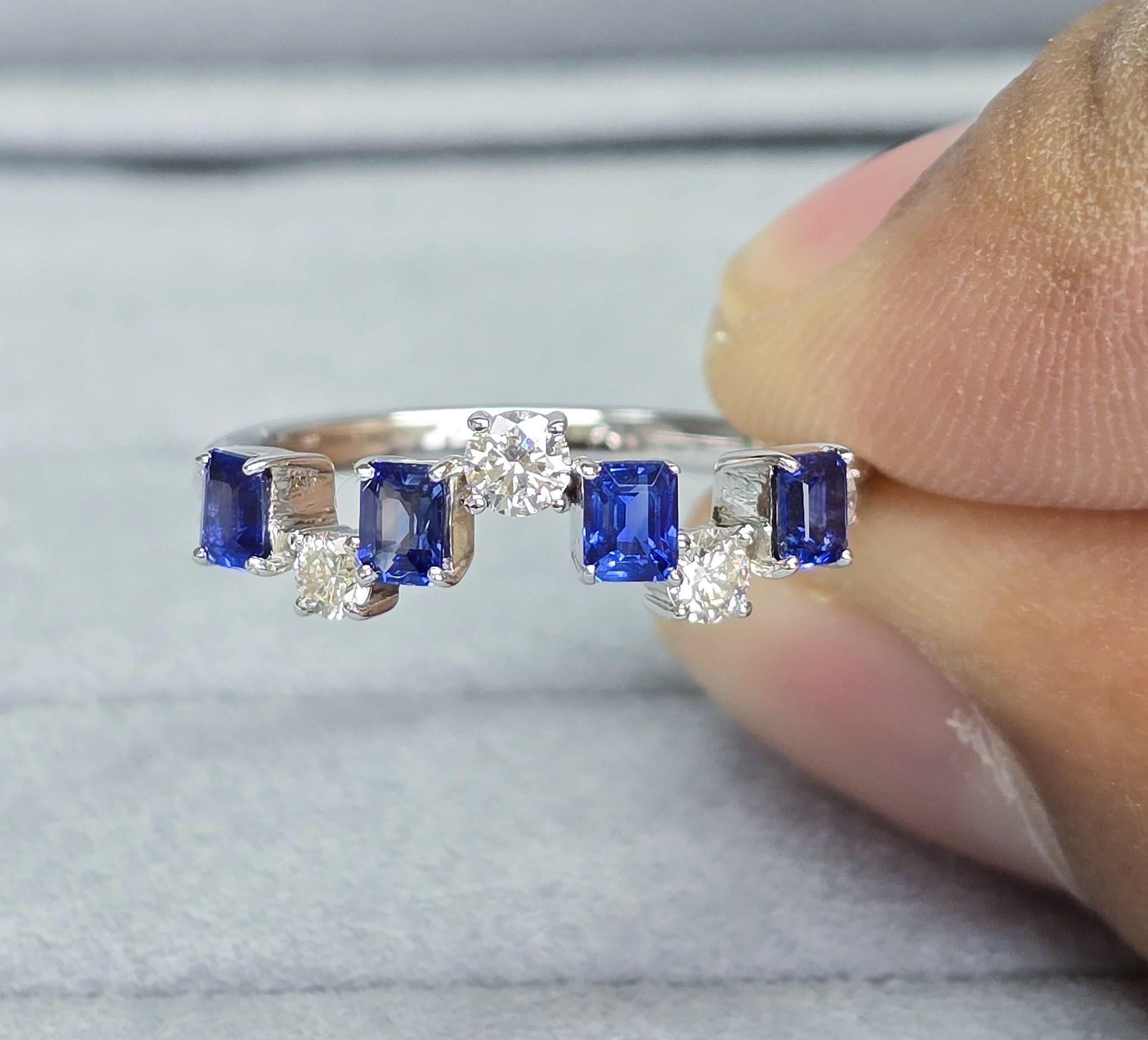 Anello con zaffiro di Ceylon certificato GFCO in vendita 5