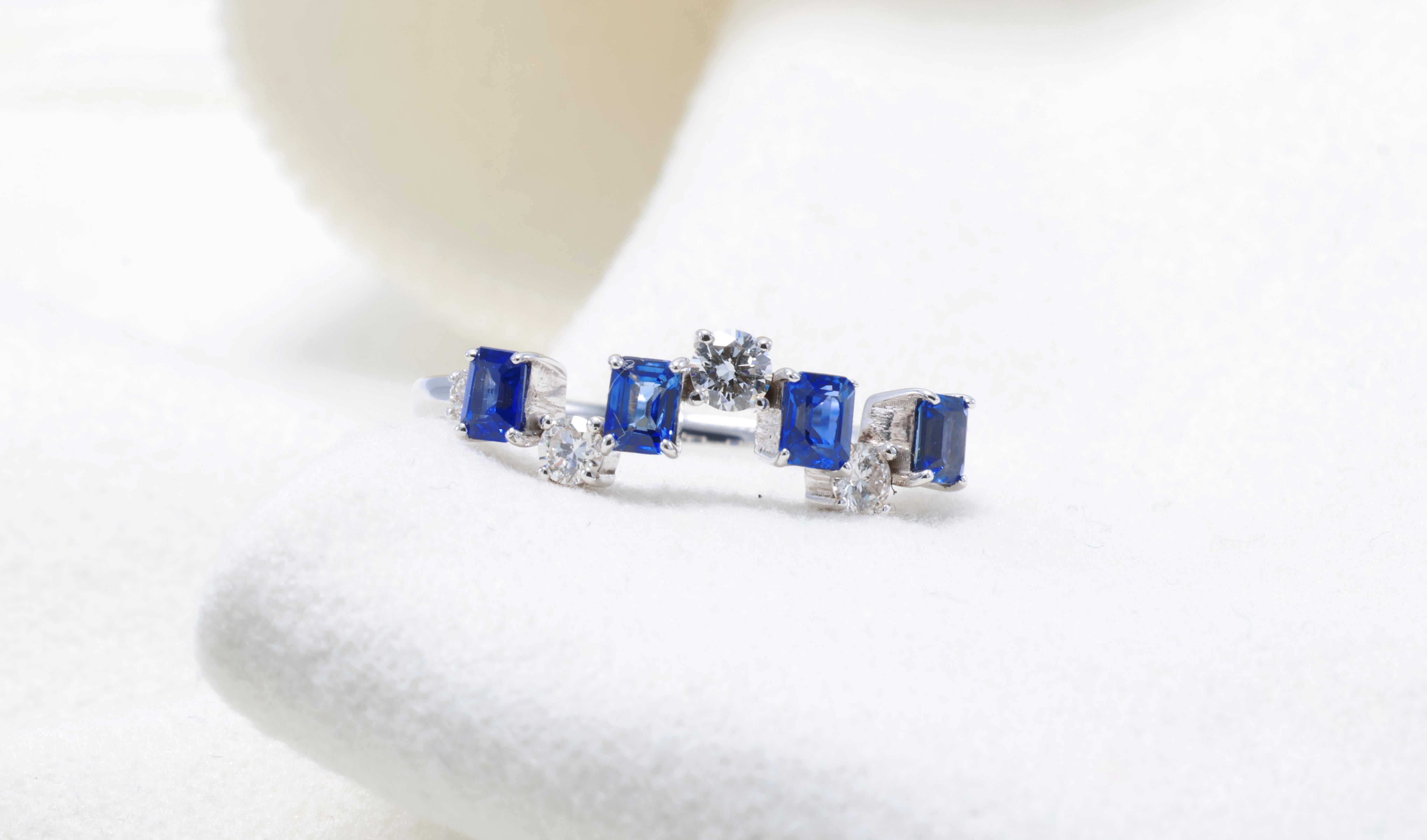Anello con zaffiro di Ceylon certificato GFCO in vendita 12