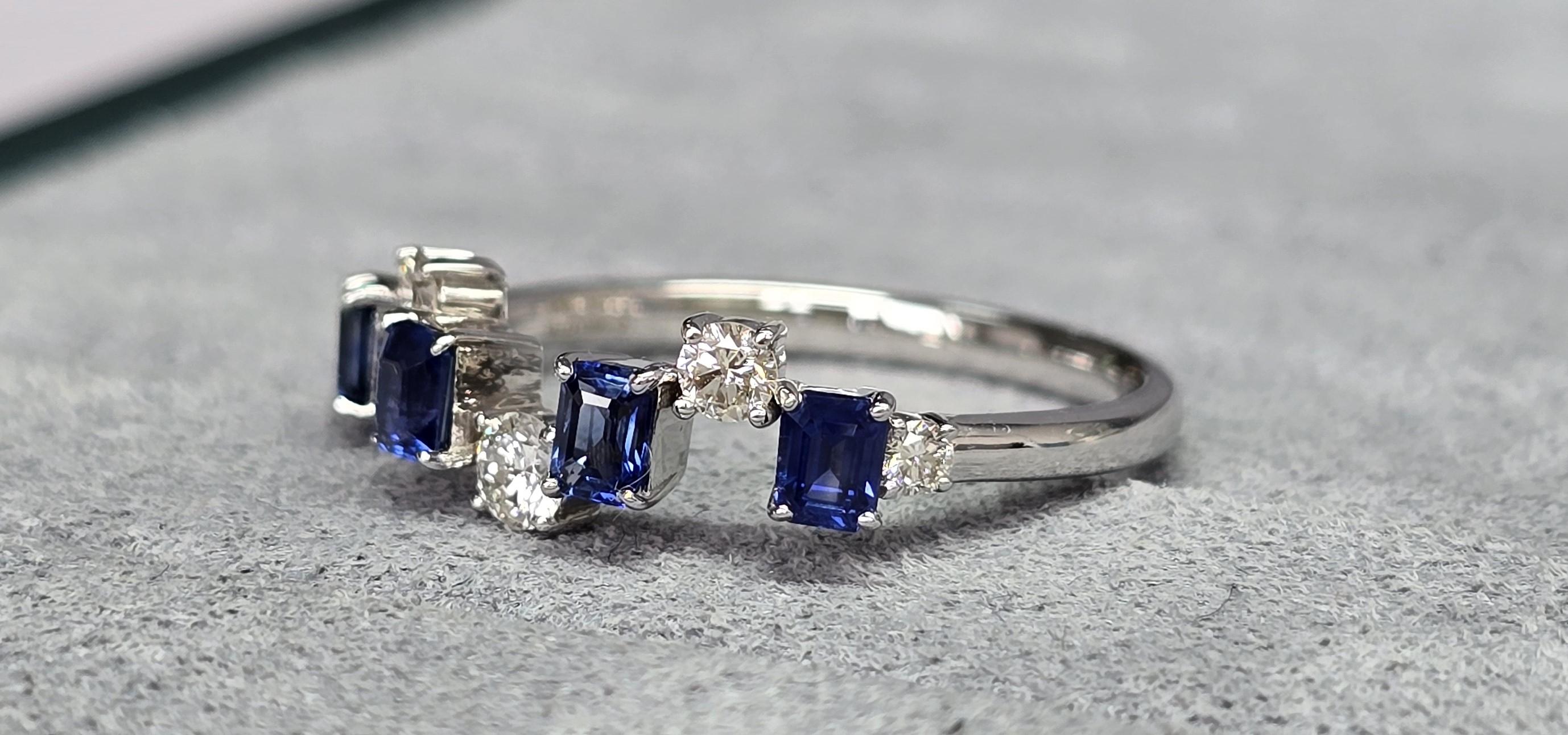 Anello con zaffiro di Ceylon certificato GFCO in vendita 2