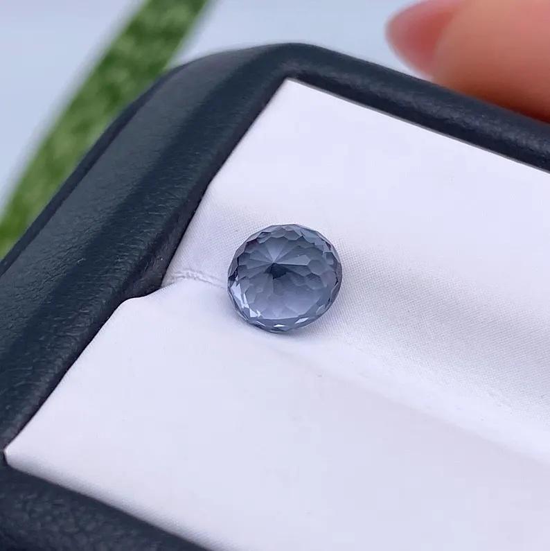 GFCO Certified Natural 1.47Ct Violet Spinel gemstone, Brilliant cut, Tanzania 2