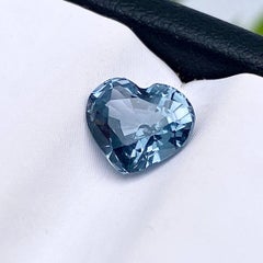 GFCO Certified Natural 1.78Ct Grey Spinel gemstone, Heart cut, Tanzania