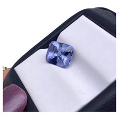GFCO Certified Natural 4.02Ct Violet Spinel gemstone, Cushion cut, Tanzania