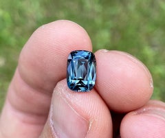 GFCO Certified Natural 4.21 Ct., Blue Spinel gemstone, cushion cut, Tanzania