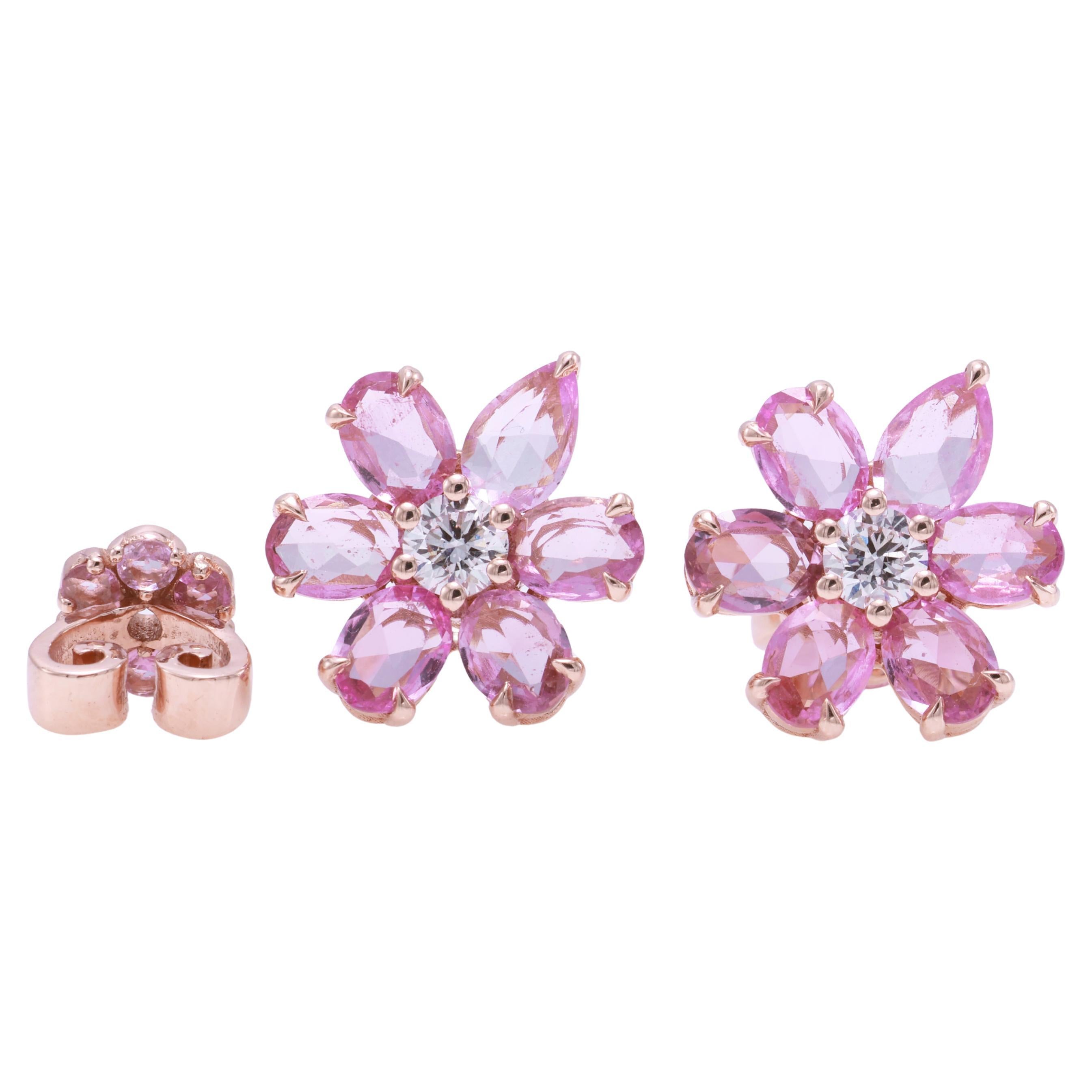 GFCO Certified Pink Sapphire Earring