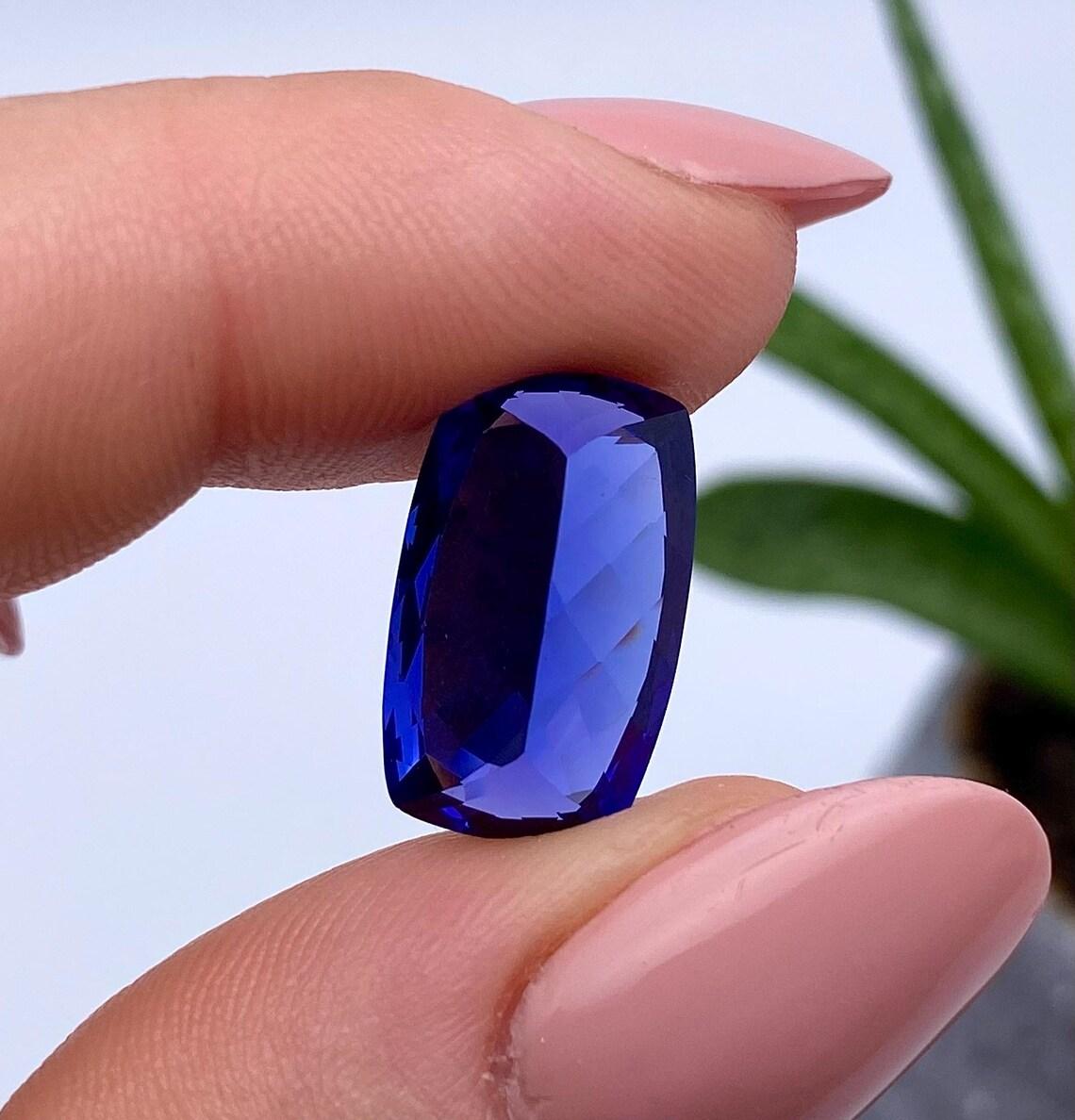 GFCO Certified VS 10.37Ct Natural Tanzanite, Fancy cushion cut For Sale 3
