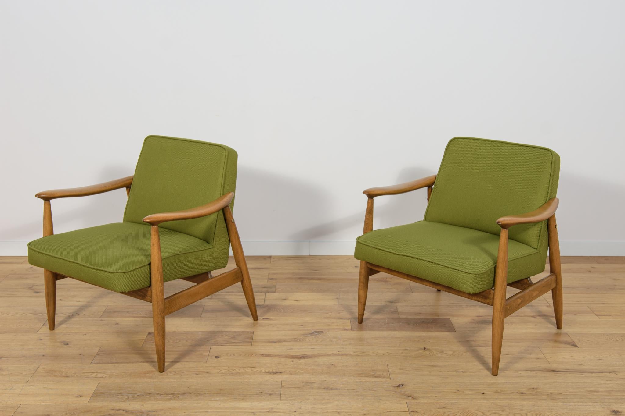 GFM-87 Sillones de Juliusz Kedziorek para Gościcińskie Furniture 1960s, Polonia. mediados del siglo XX en venta