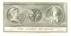 Ancient Roman Fresco - Original Etching by G.Furlanetti - 18th Century