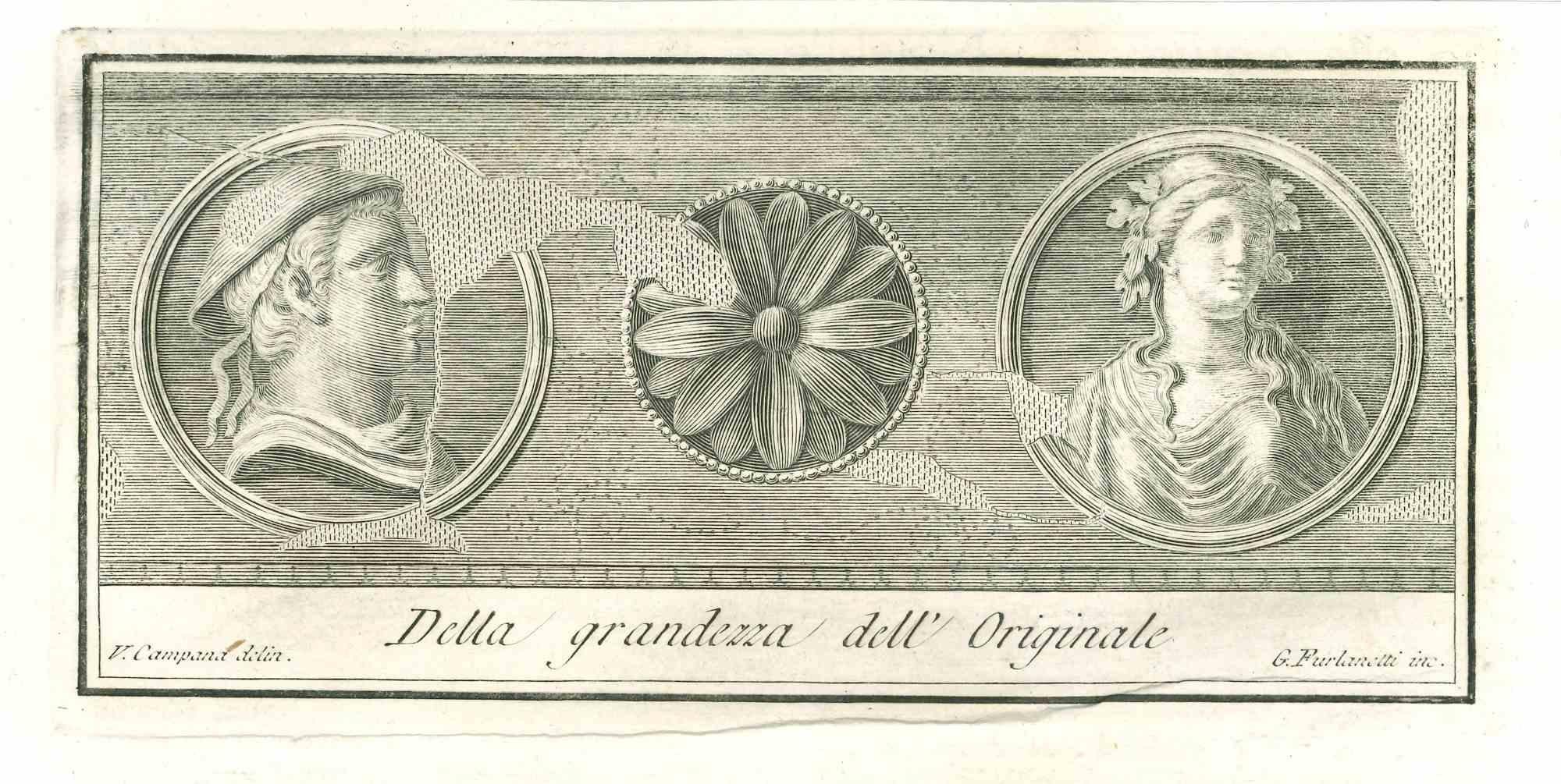 Ancient Roman Fresco, from the series "Antiquities of Herculaneum", is an original etching on paper realized by G.Furlanetti in the 18th century.

Signed on the plate on the lower right

Good conditions.

The etching belongs to the print suite