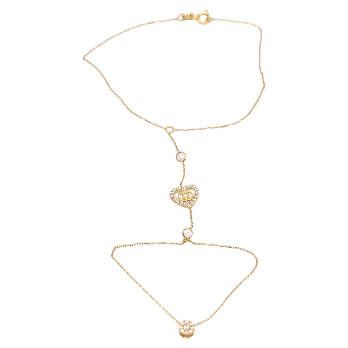 GG 18K Yellow Gold Hand Chain Bracelet – 18K Bracelet for Women