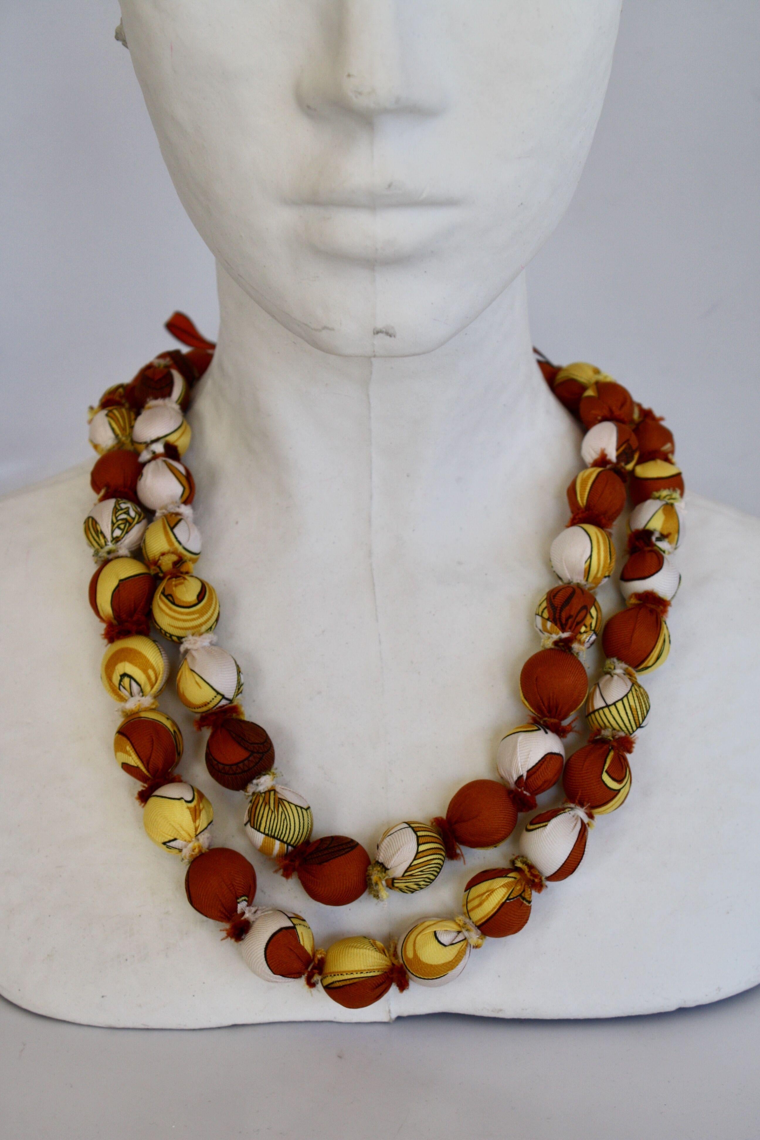 GG by Gordana Gasparovic Necklace Made with Authentic Vintage Hermes Scarves In New Condition In Virginia Beach, VA