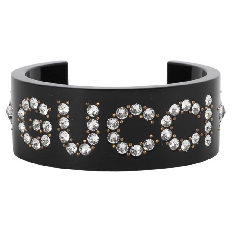 GG GUCCI Crystal Cuff Bracelet For Sale at 1stDibs