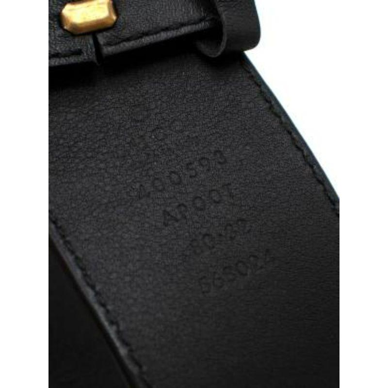 Women's GG logo black leather belt - Size 80 For Sale