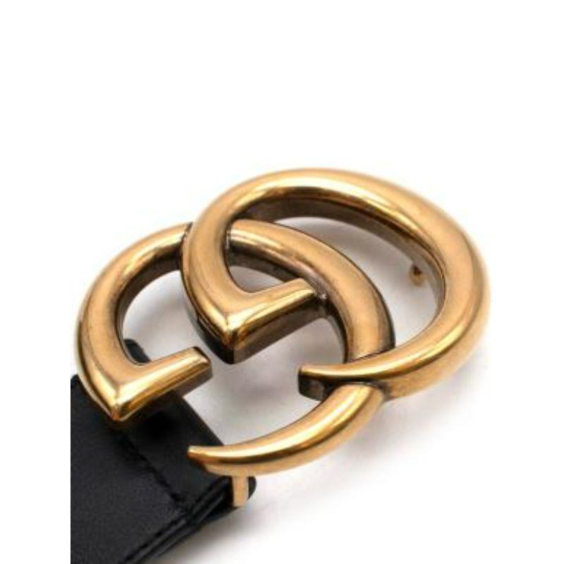 GG logo black leather belt - Size 80 For Sale 1