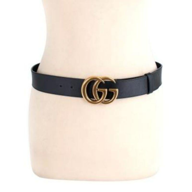 GG logo black leather belt - Size 80 For Sale 2