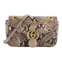 GG Marmont Flap Bag Matelasse Python Small